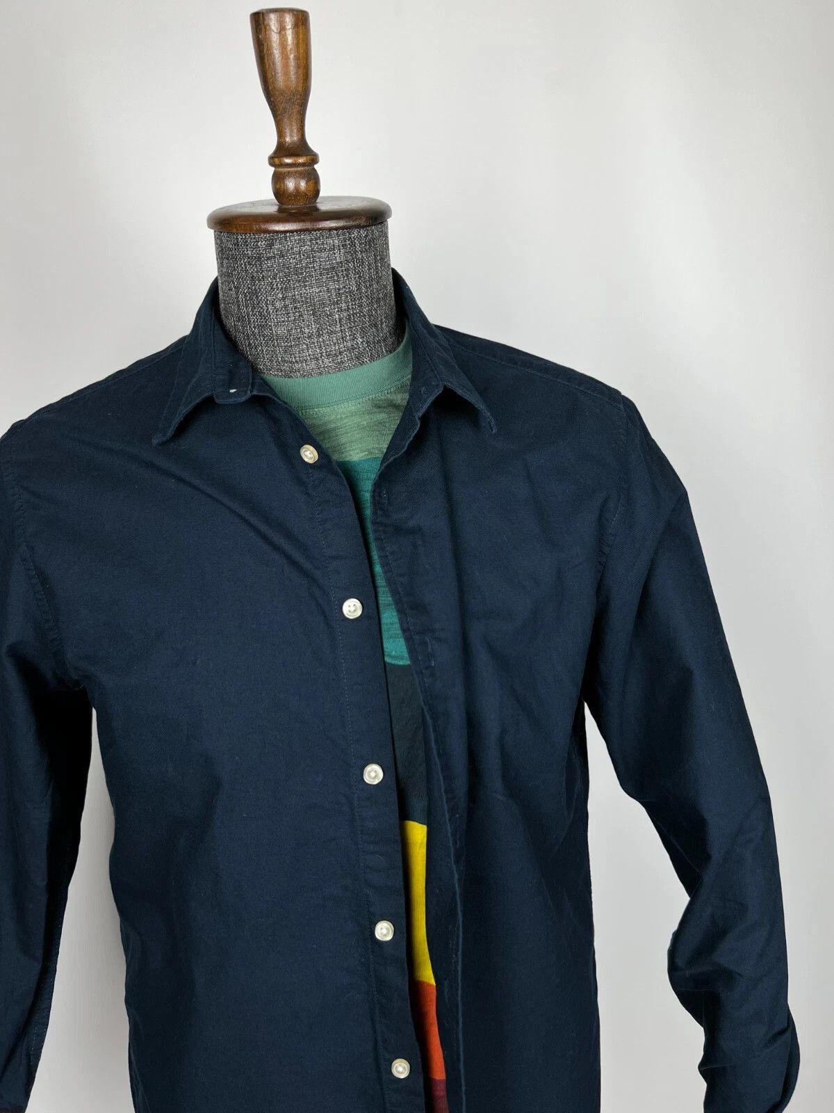 Folk Folk Men's Navy Blue Buton Up Long Sleeve Casual Shirt Size US L / EU 52-54 / 3 - 6 Thumbnail