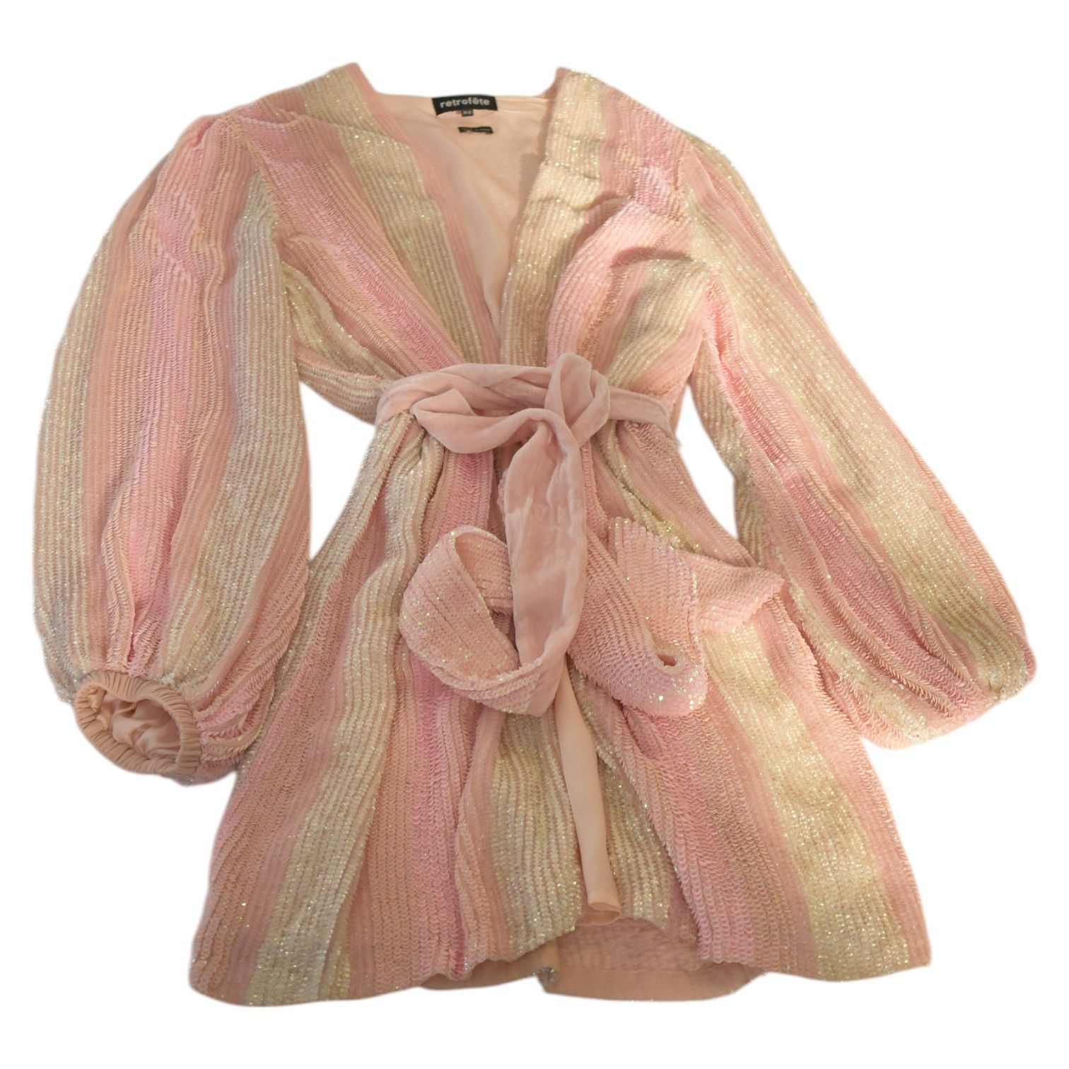 Retrofete Retrofete Gabrielle Robe Dress Fully Sequined Long Sleeve Size XS / US 0-2 / IT 36-38 - 9 Thumbnail