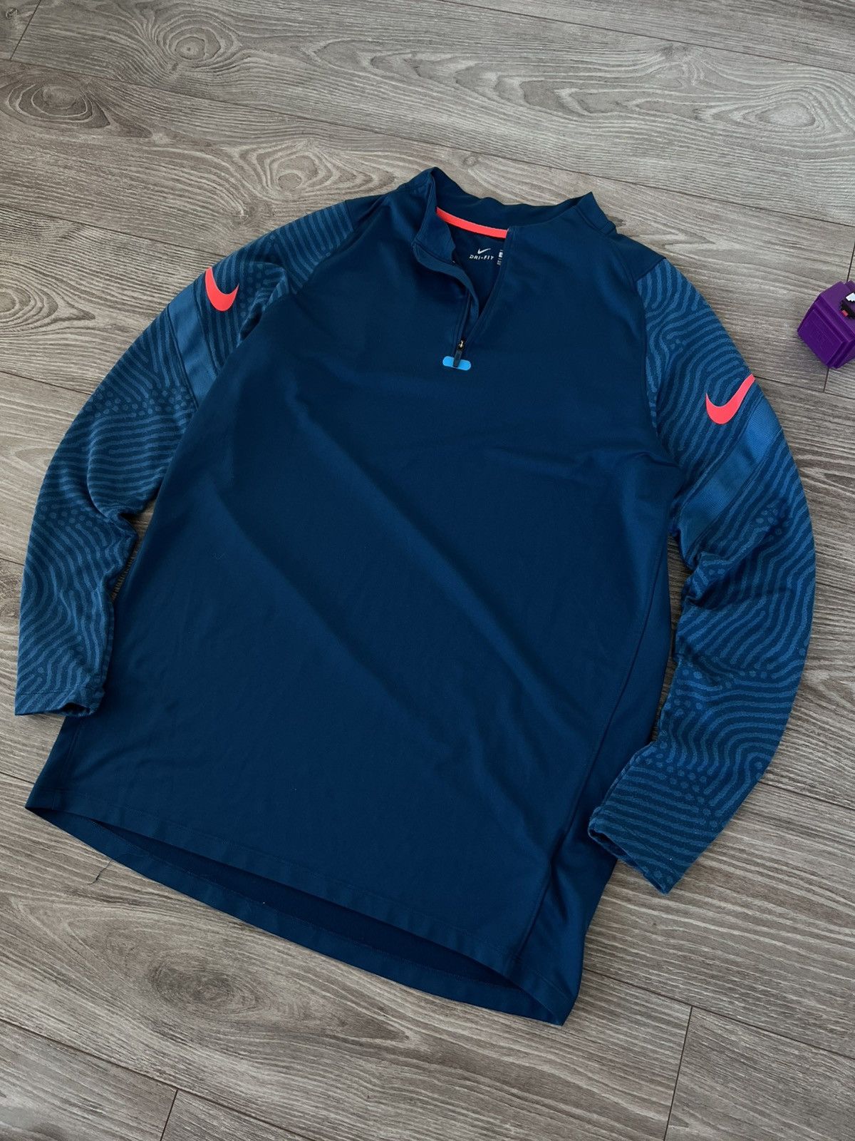 Nike Nike Dry-Fit Football Strike Drill Training 1/3 Zip Shirt Size US L / EU 52-54 / 3 - 7 Thumbnail