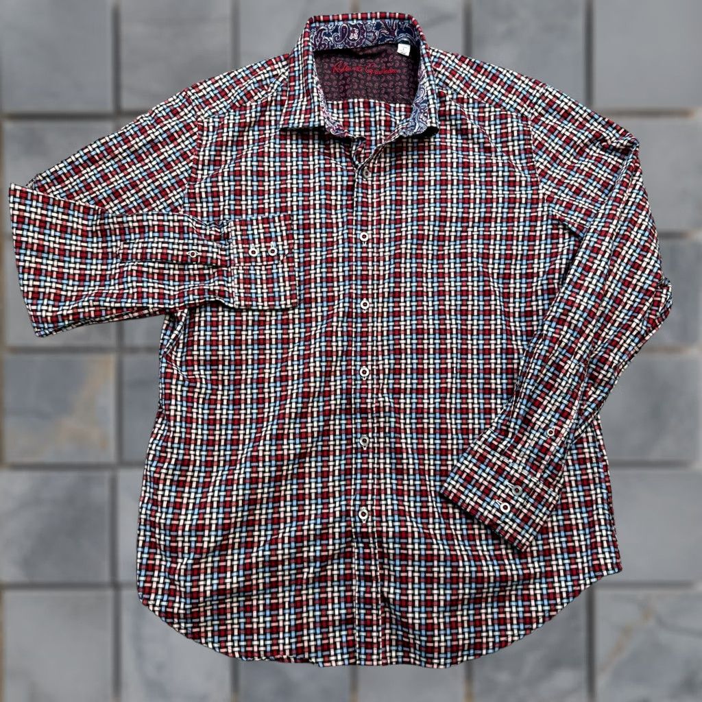 Robert Graham Robert Graham Shirt Mens Large Geometric Paisley Button-Up Classic Fit Multicolor Cotton Cotton Geometric Geometric Shirt Mens Large 90s? Size US L / EU 52-54 / 3 - 1 Thumbnail