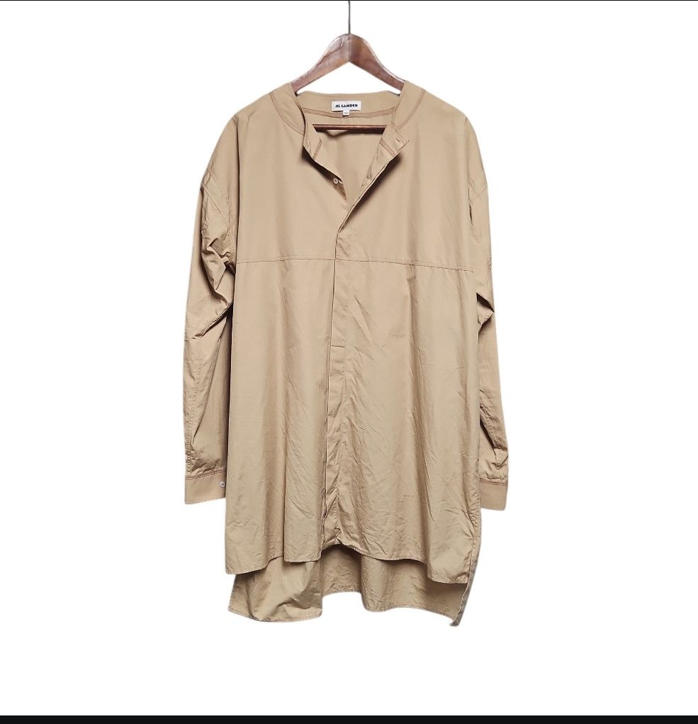 Jil Sander SS17 Runway Oversized Grandad Collar Shirt – Camel Size US L / EU 52-54 / 3 - 1 Thumbnail