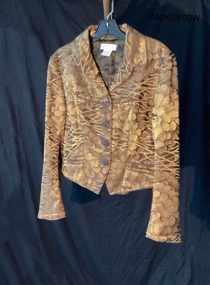Dries Van Noten Dries van noten Gold silk suit jacket 2412-Nextarrow Size US XS / EU 42 / 0 - 1 Thumbnail