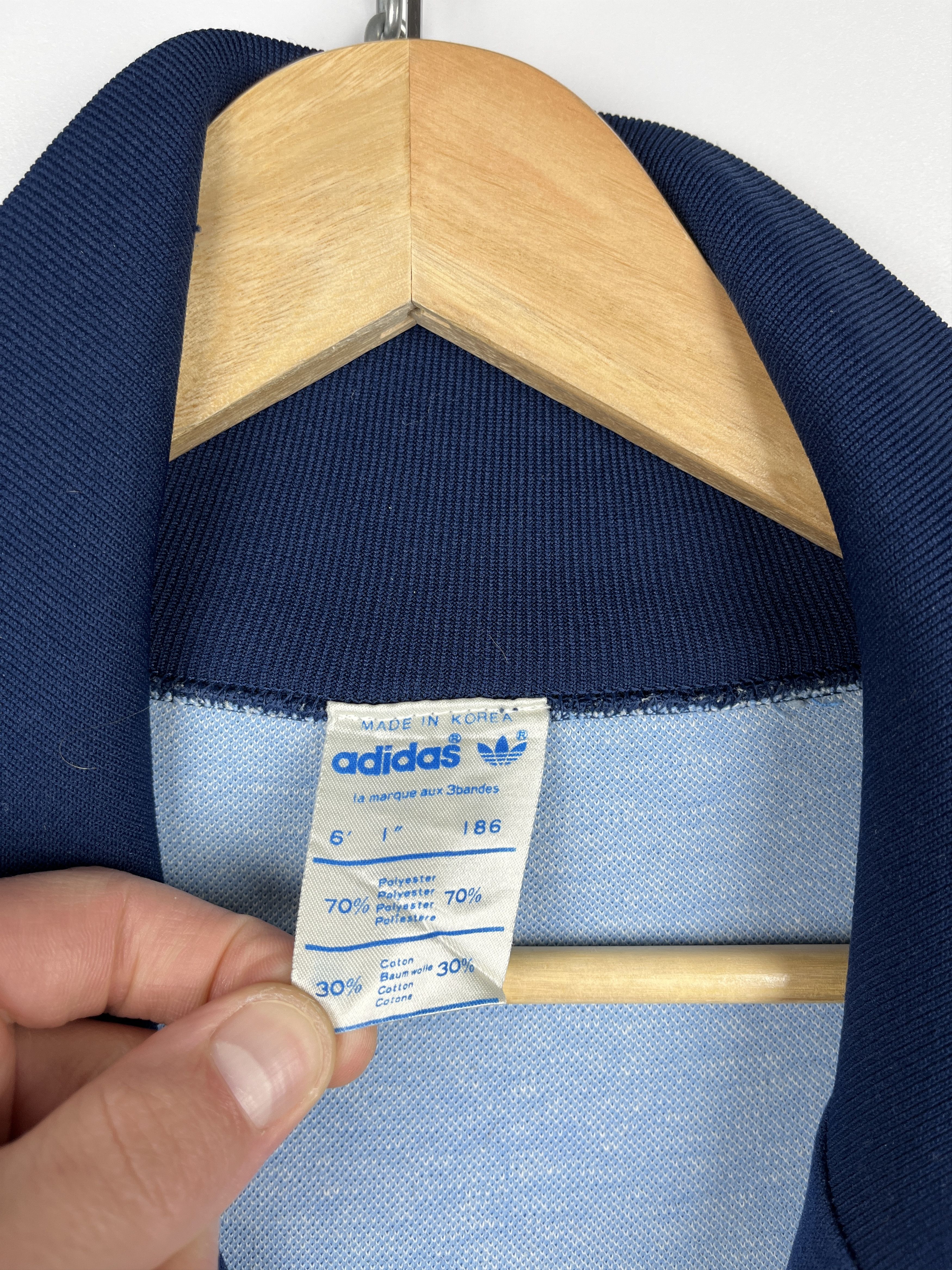 Adidas × Vintage 80's Adidas Vintage Track Jacket Tracksuit Top Made in Korea Size US L / EU 52-54 / 3 - 17 Thumbnail