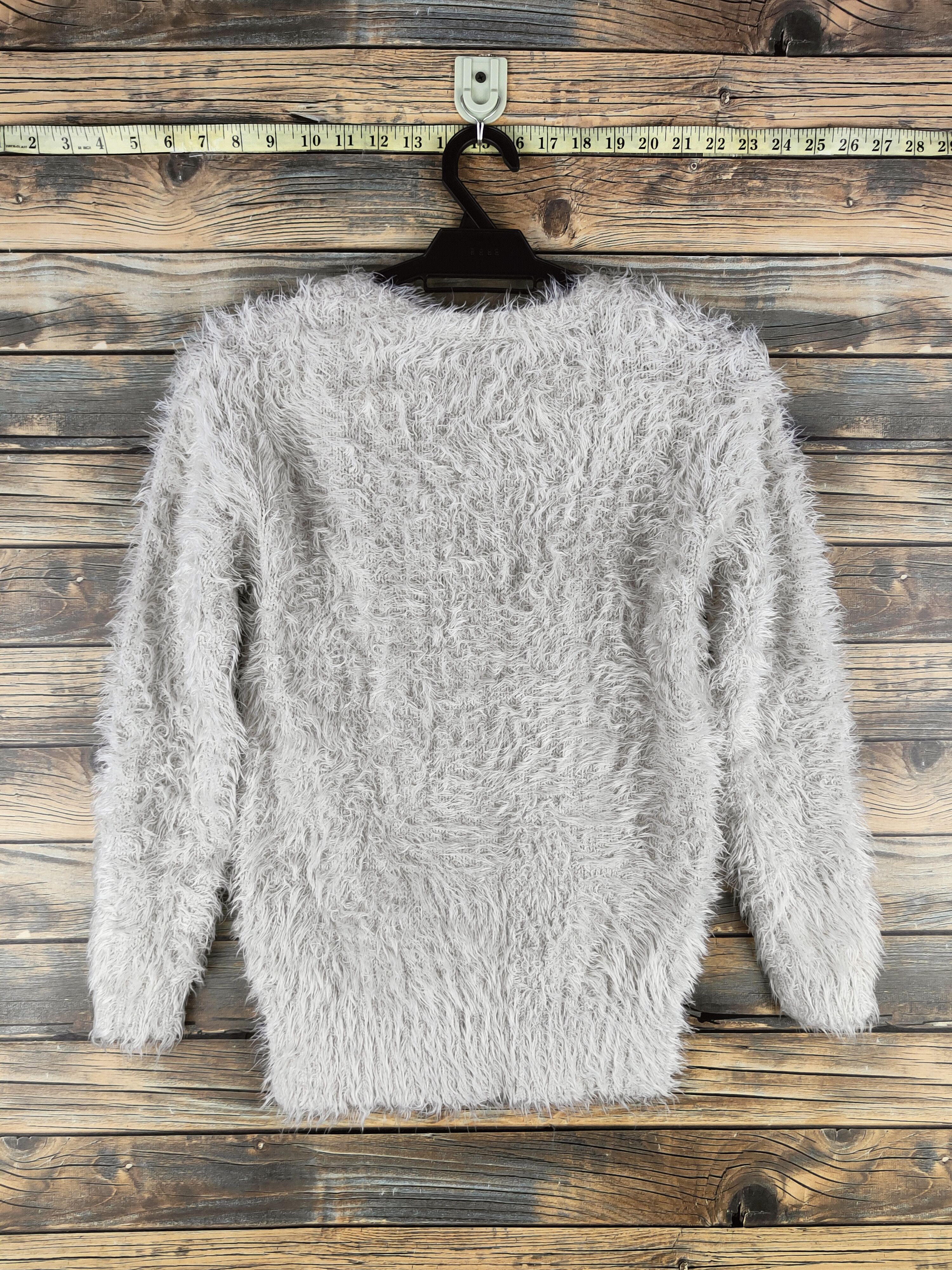 Japanese Brand DL Bayflow Ivory Fur Mohair Knitwear #46-464 Size S / US 4 / IT 40 - 7 Thumbnail