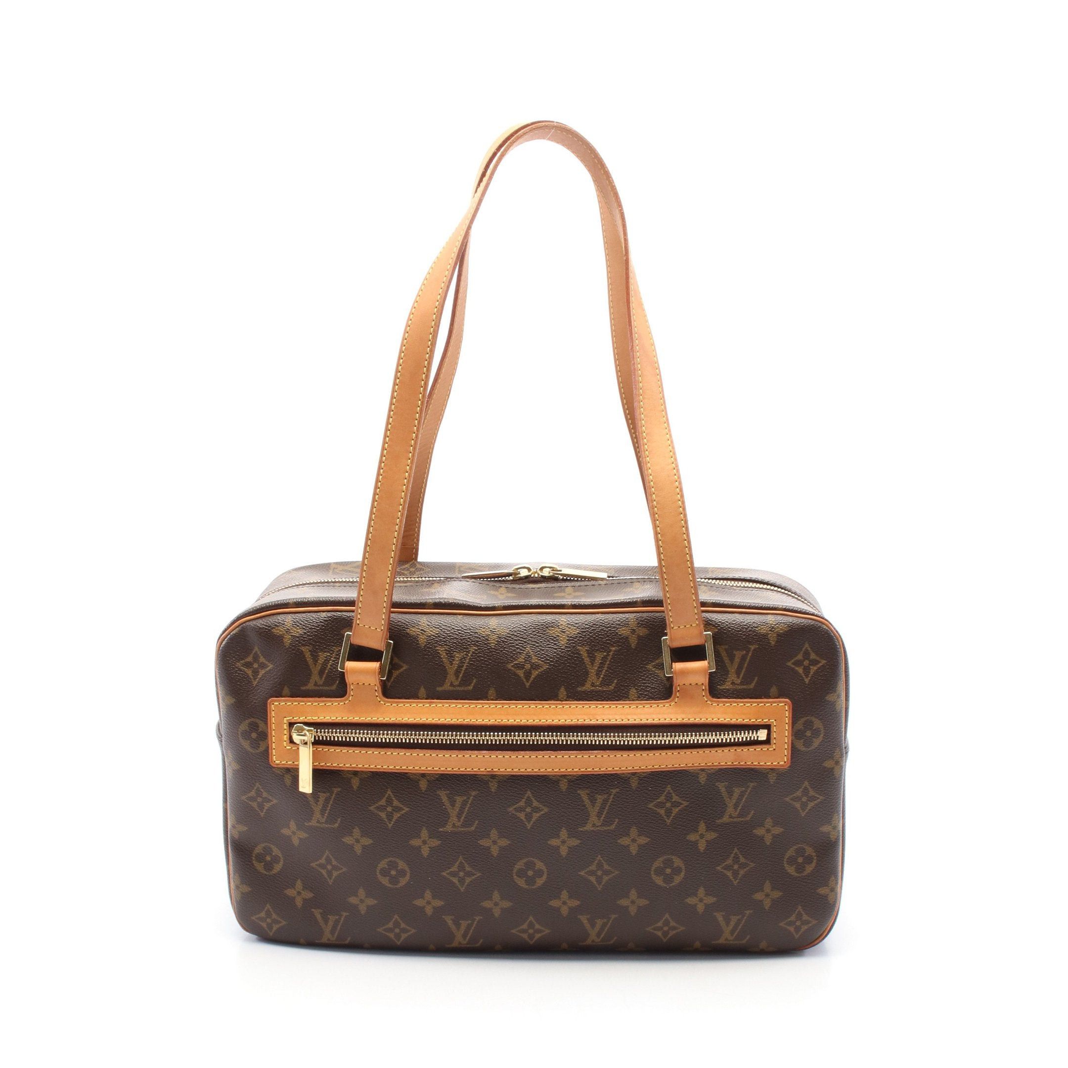 Louis Vuitton Cite Gm Monogram Shoulder Bag Leather Brown