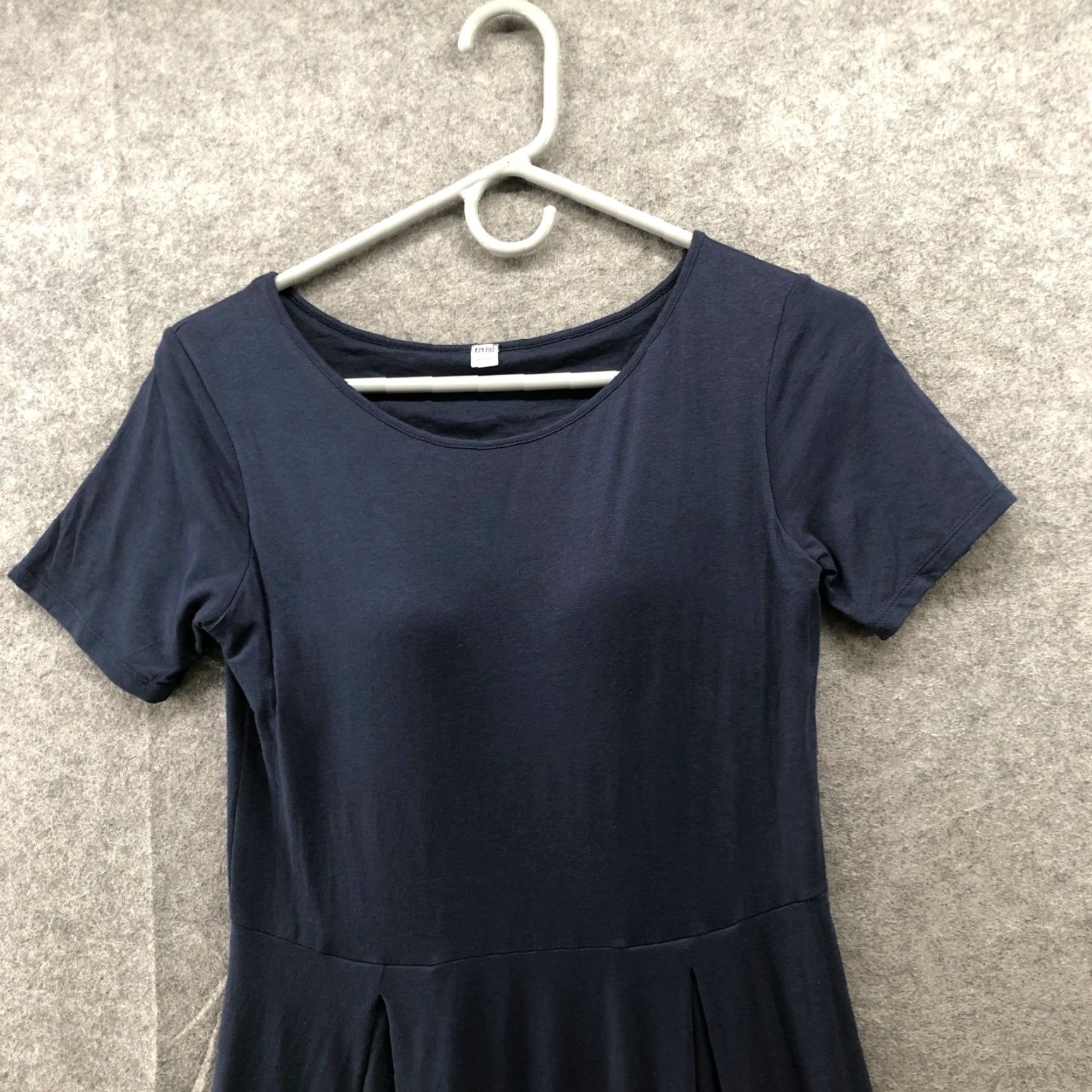 Uniqlo Uniqlo Short Sleeve Crew Neck Dress Womens S Navy Blue A-Line T-Shirt Dress Size 28" / US 6 / IT 42 - 3 Thumbnail
