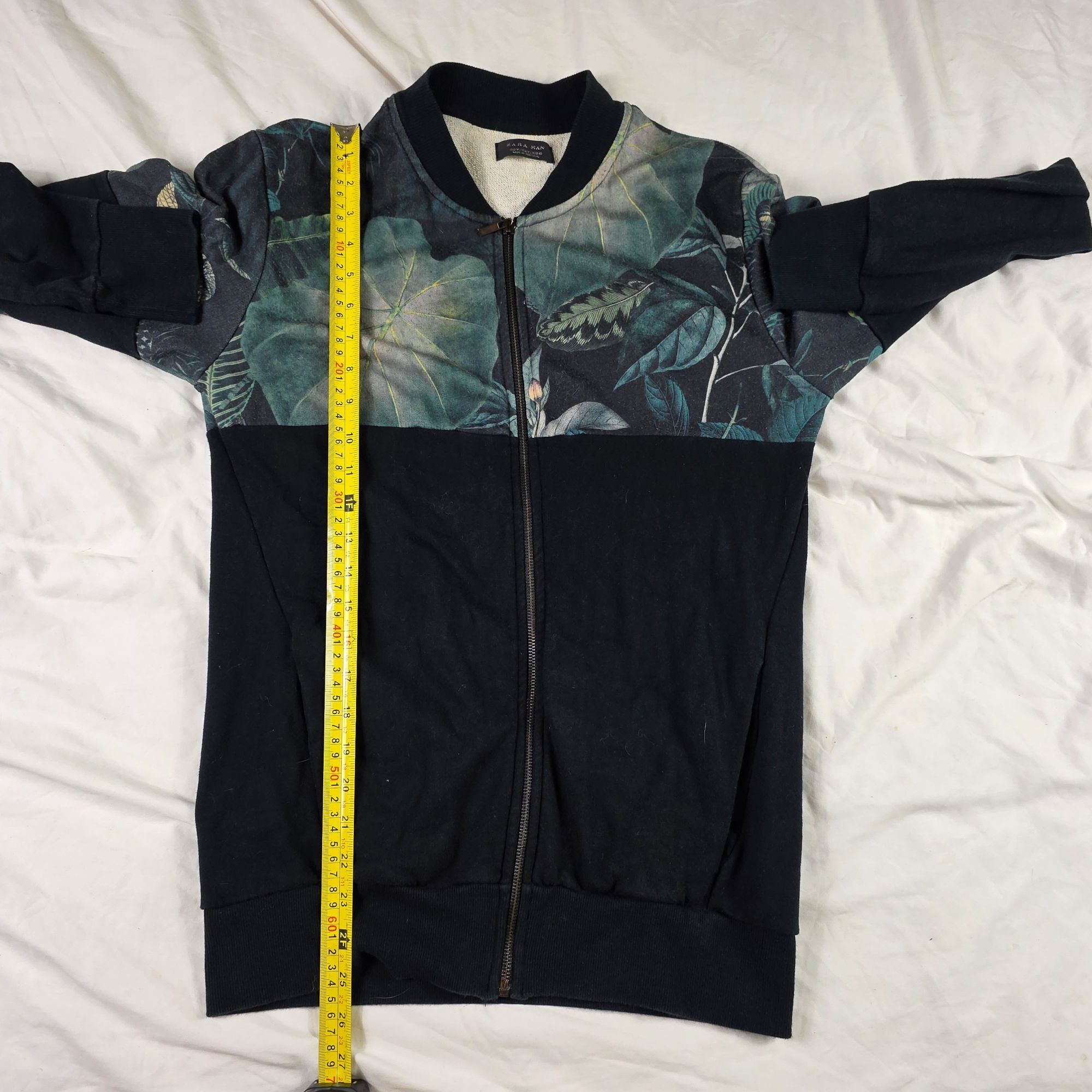 Zara Zara Man Floral Bomber Jacket Mens M Black Green Zip Up Ligh Size US M / EU 48-50 / 2 - 7 Thumbnail