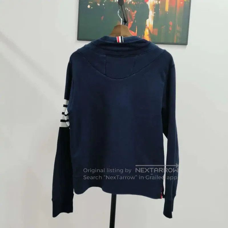 Thom Browne Thom Browne Navy Cotton Long Sleeve Hoodie . Size L / US 10 / IT 46 - 2 Thumbnail