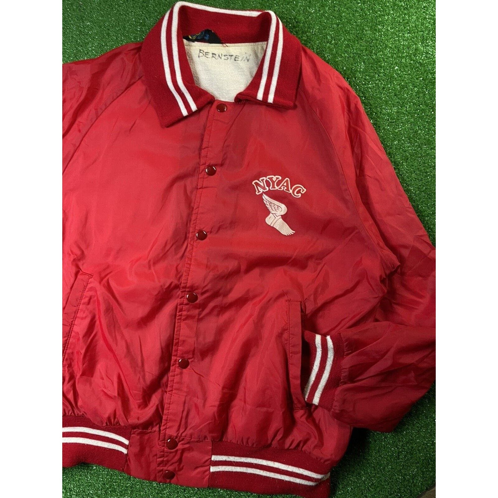 image of Vintage 50S Champion Running Man Nyac Large Coach Jacket Usa in Red, Men's