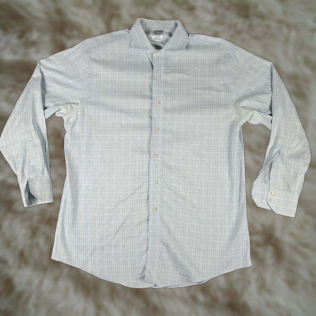 Brooks Brothers Brooks Brothers Shirt Mens 16.5 Blue Plaid Regent Dress Button Up Long Sleeve Size 42R - 1 Thumbnail