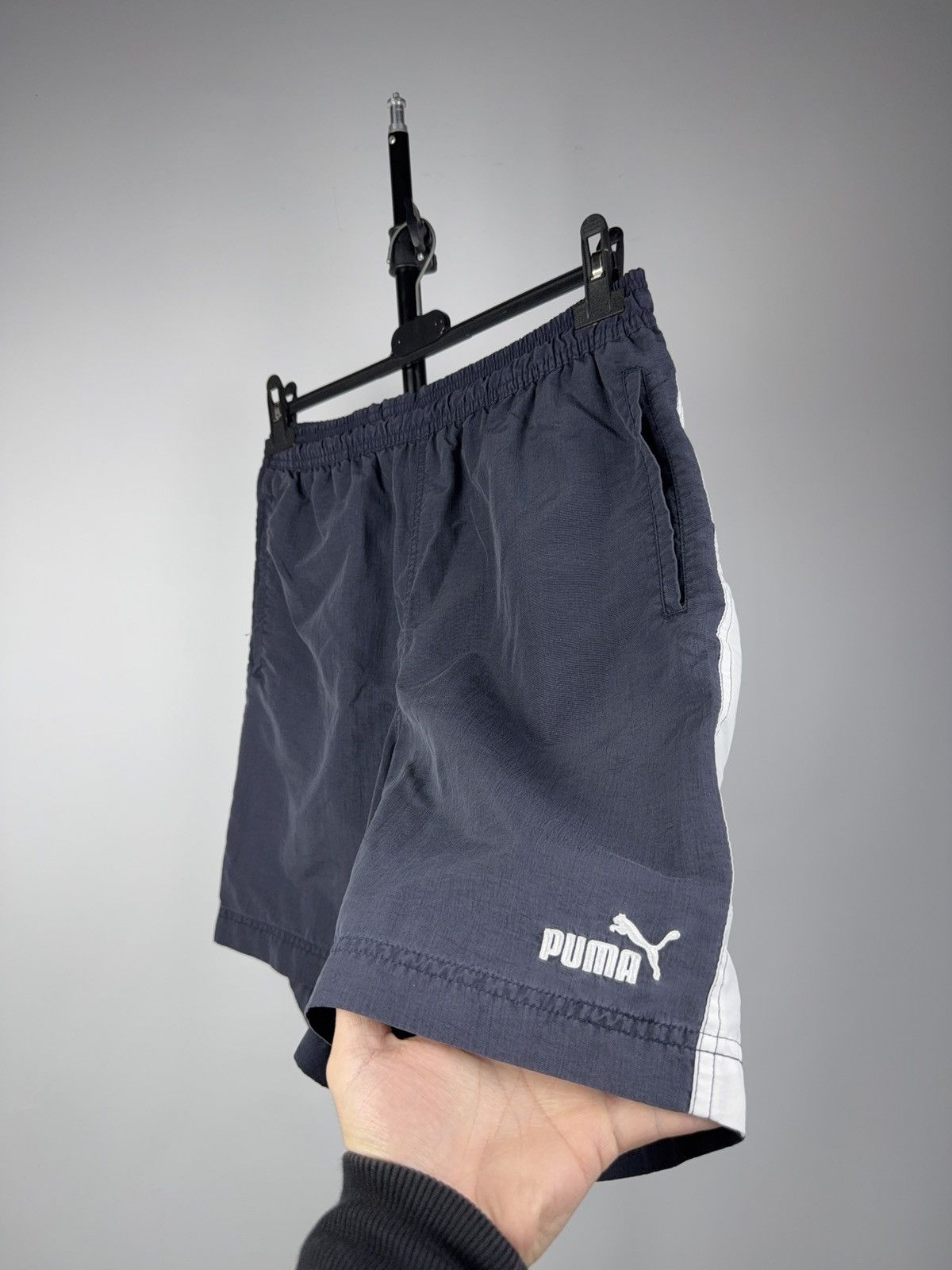 Puma Vintage 90s Retro Puma Navy Athletic Shorts S Mesh Lined Size US 30 / EU 46 - 2 Thumbnail