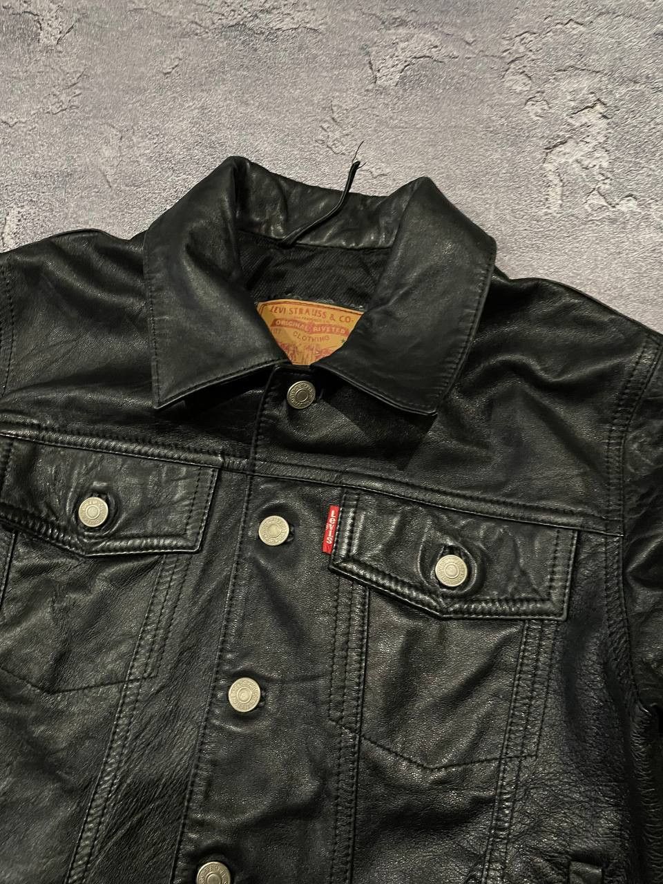 Levi's Vintage Clothing × Vintage Vintage Levi’s Natural Leather Jacket Size S / US 4 / IT 40 - 4 Thumbnail
