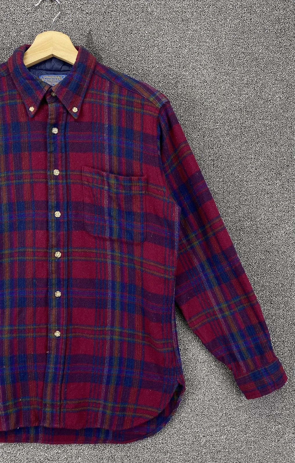 Pendleton Vintage Pendleton Wool Flannel Shadow Plaid Shirts Button Up Size M / US 6-8 / IT 42-44 - 3 Thumbnail