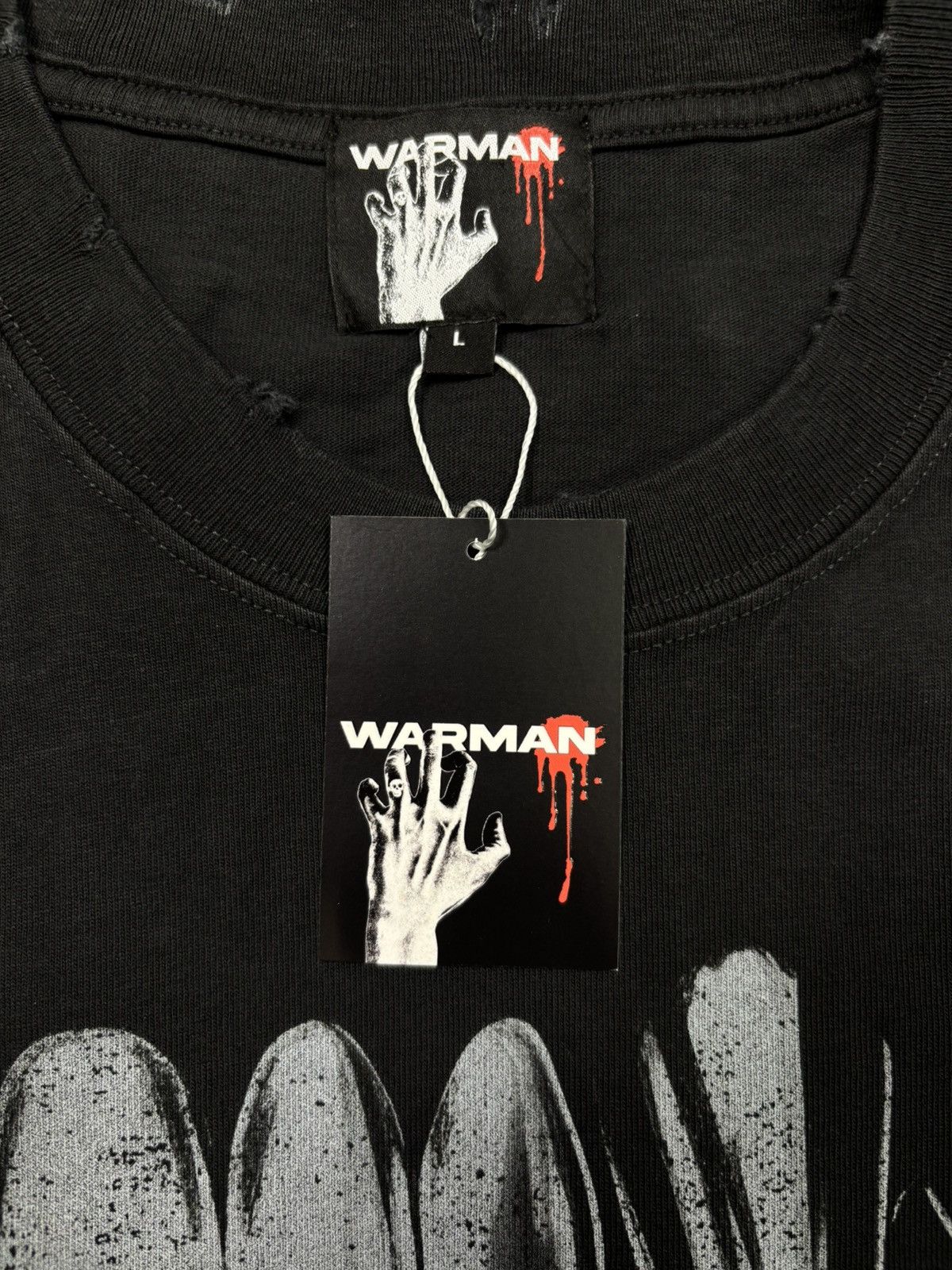 Vintage Warman Metalic Teeth Grapic T-Shirt, Washed Black Size US L / EU 52-54 / 3 - 8 Thumbnail