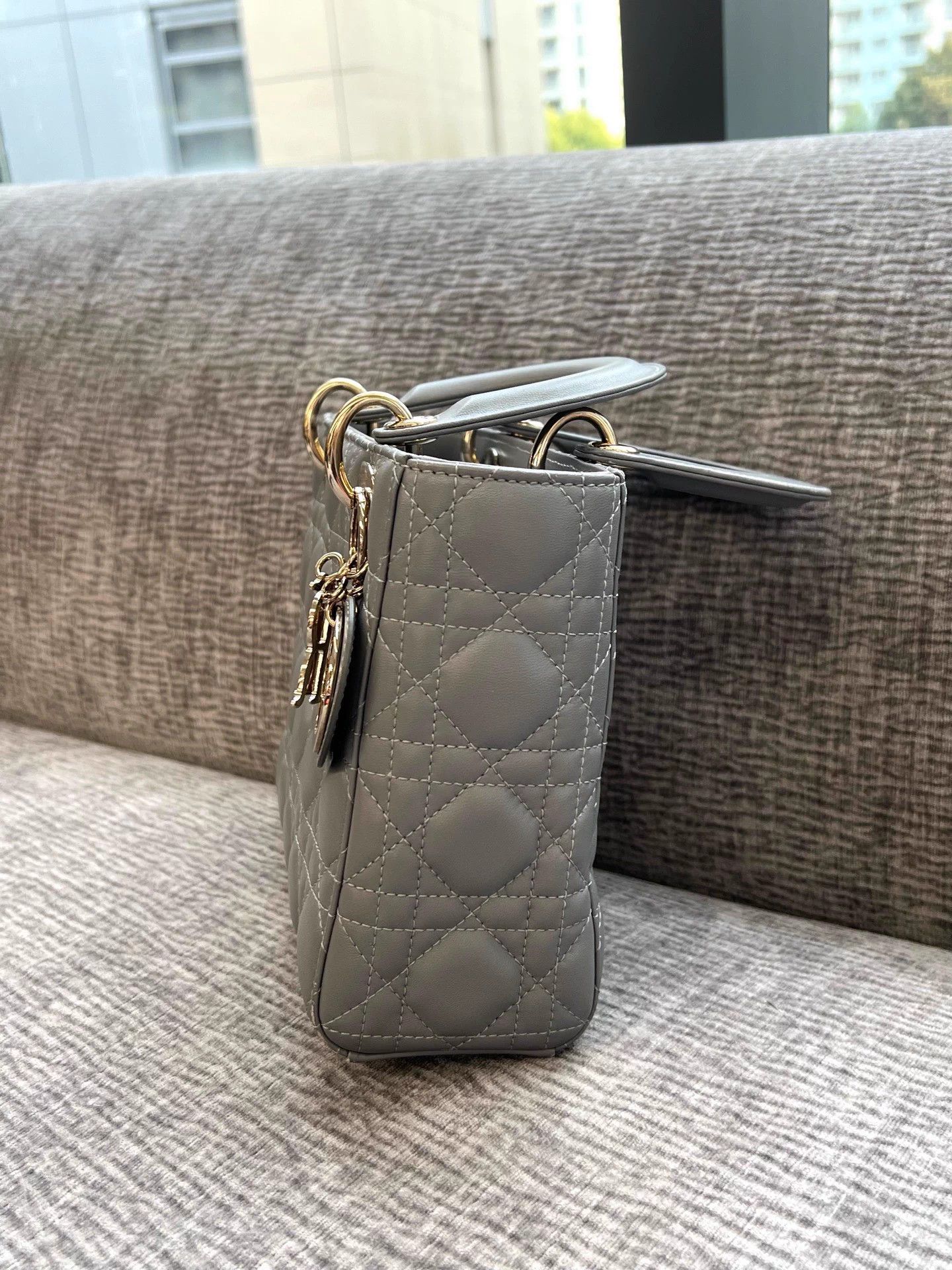 Dior Dior Lady Dior Gray Sheepskin 98 New Wide Strap 17 Size ONE SIZE - 4 Thumbnail