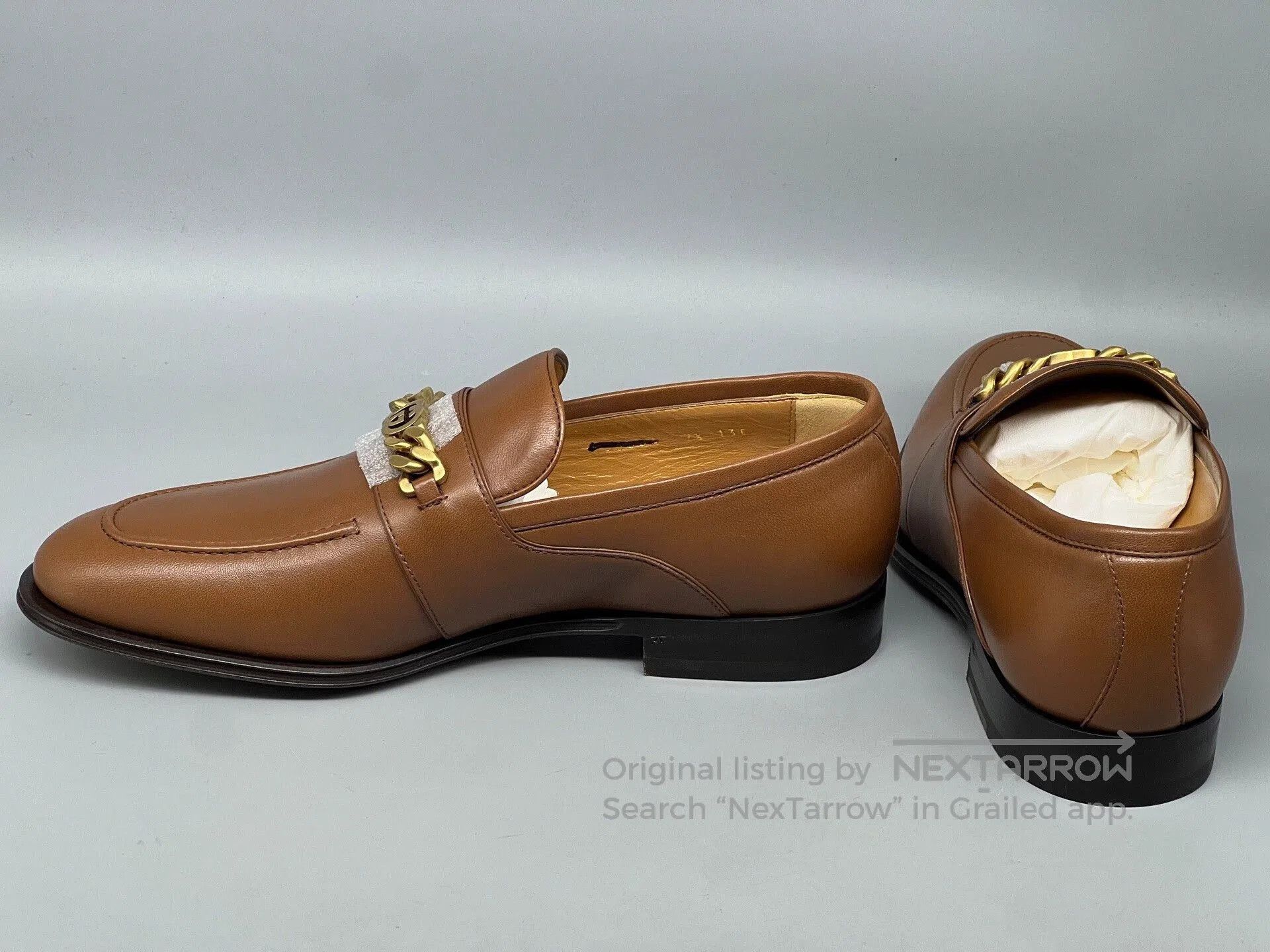 Gucci gucci brown leather double g loafers for men. Size US 7 / EU 40 - 3 Thumbnail
