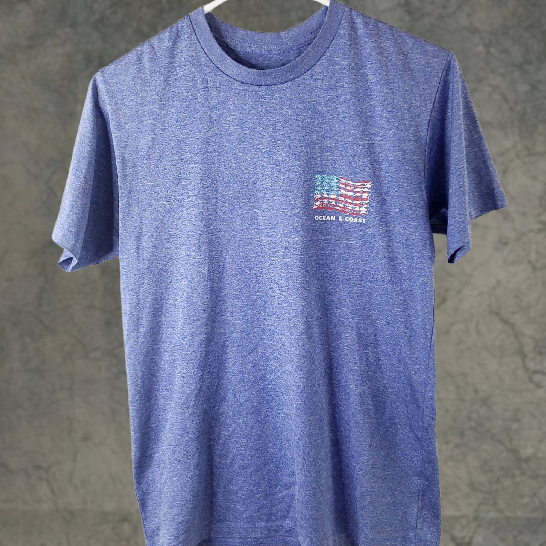 Vintage Ocean Advantage Men's S Blue Short Sleeve T-Shirt Fishing American Flag Size US S / EU 44-46 / 1 - 1 Thumbnail