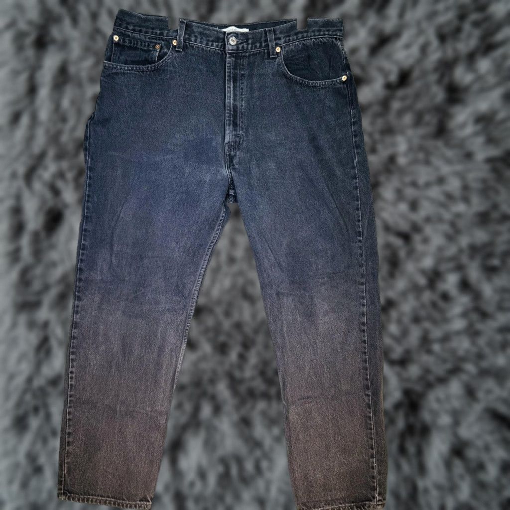 Levi's VINTAGE Levi's 550 Jeans Mens 38x32 Black Charcoal Wash Relaxed Tapered Denim 90s Size US 38 / EU 54 - 1 Thumbnail