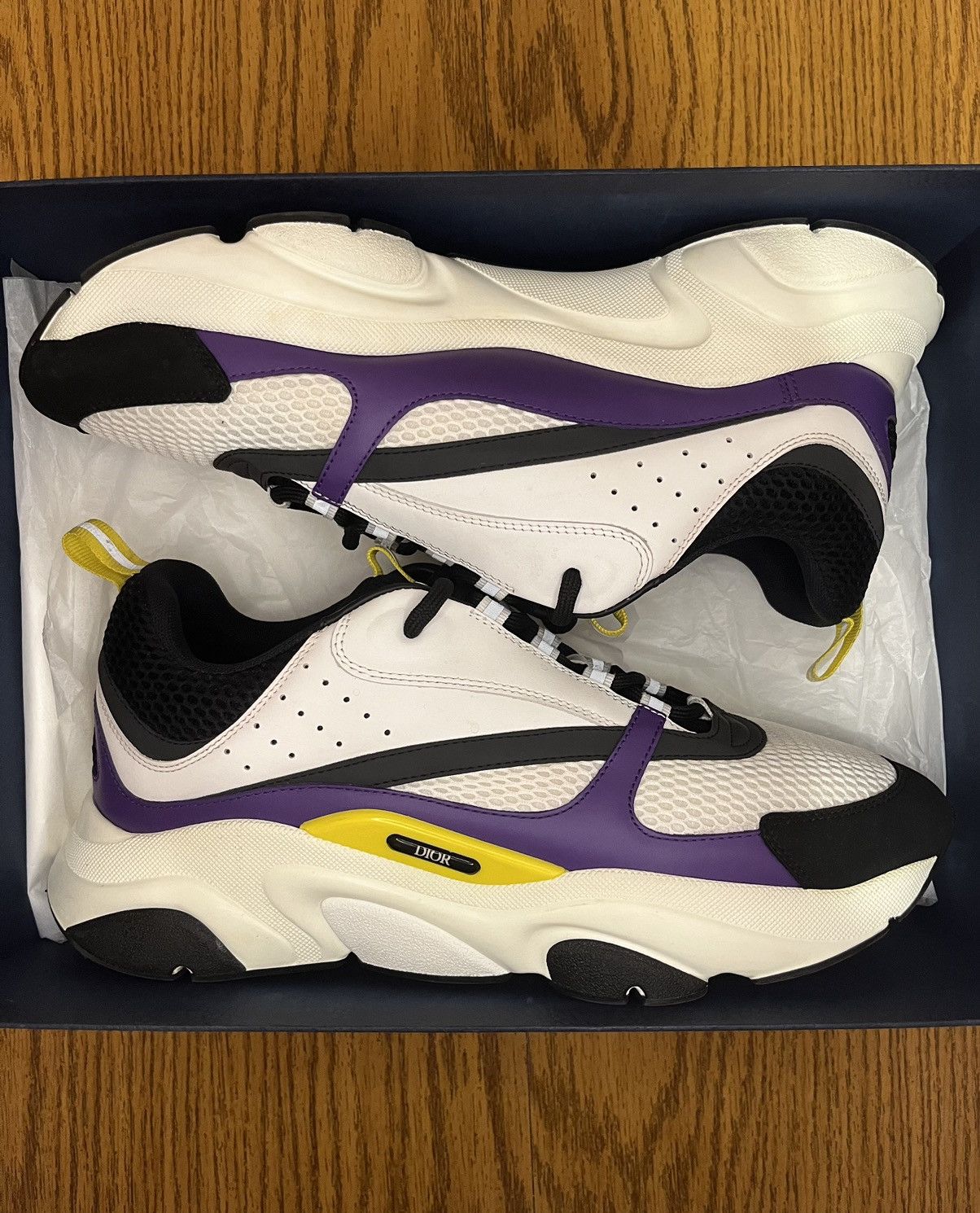 Dior Dior B22 Sneaker Purple/Yellow Size US 12 / EU 45 - 1 Thumbnail