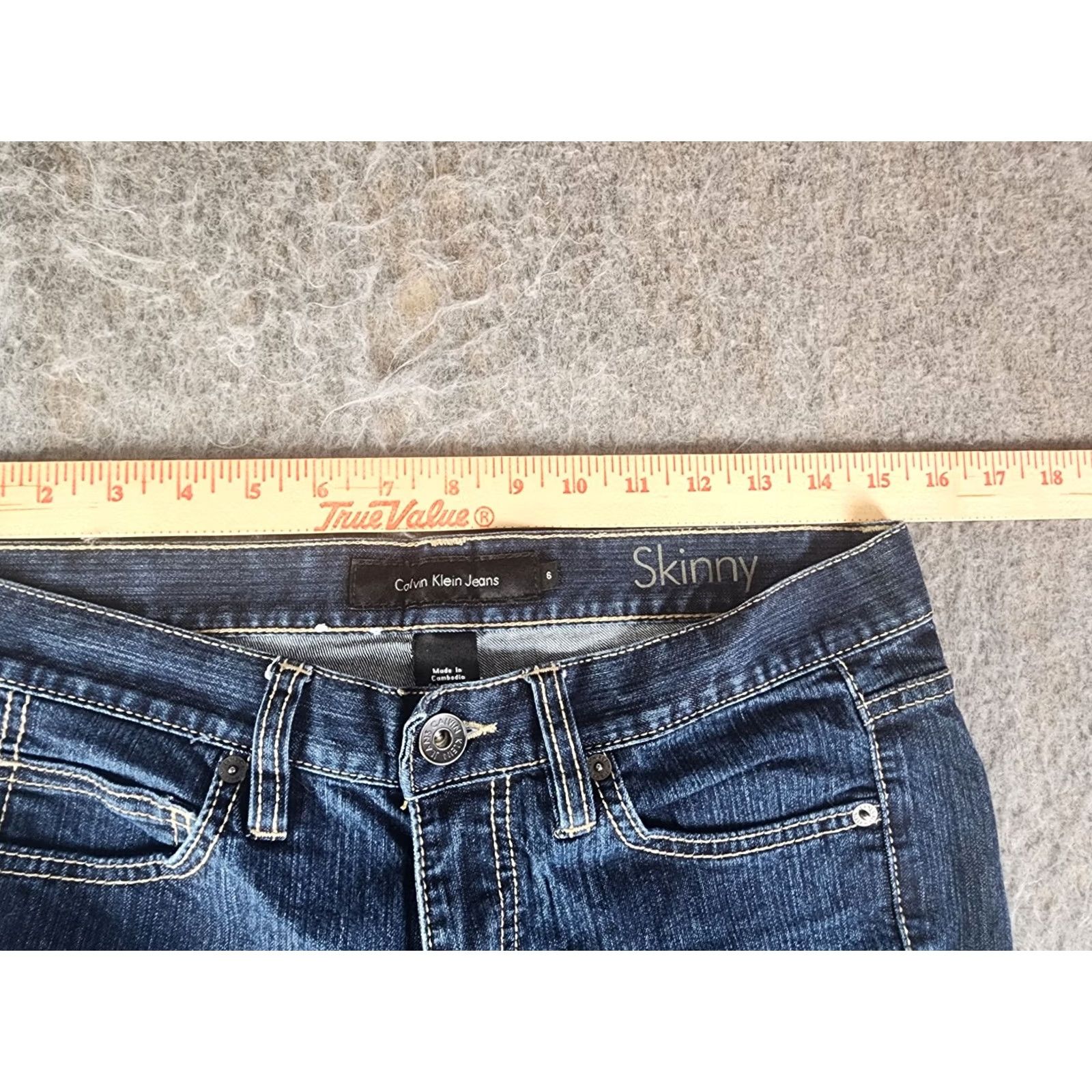 Calvin Klein Calvin Klein Jeans Skinny Womens 6 Mid Rise Stretch Denim Blue 5-Pocket Classic Logo Slim VINTAGE Size 28" / US 6 / IT 42 - 7 Thumbnail