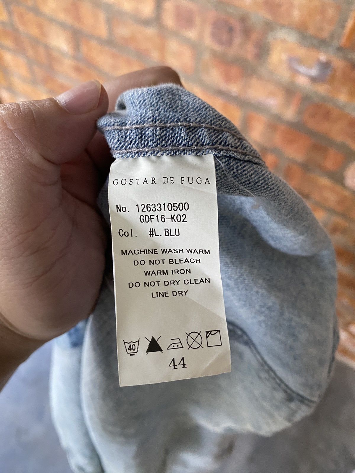 GOSTAR DE FUGA Gostar De Fuga Wash Denim 3/4 Sleeve Size US M / EU 48-50 / 2 - 12 Thumbnail