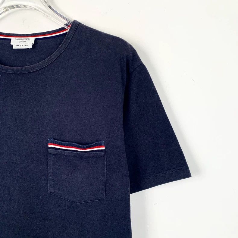 Thom Browne Thom Browne Dark blue striped cotton round-neck short-sleev Size US M / EU 48-50 / 2 - 3 Thumbnail