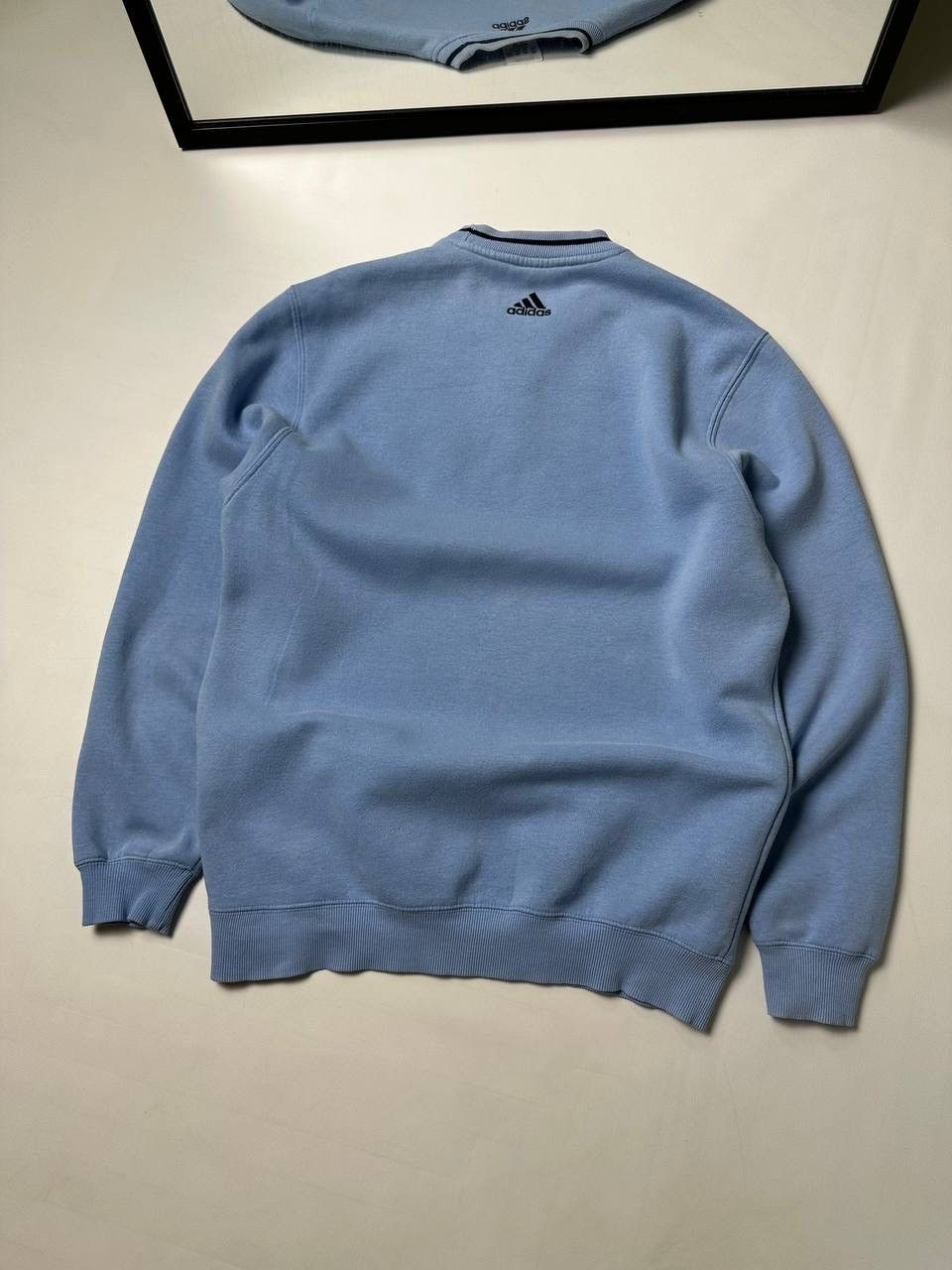Adidas Vintage 90s Adidas Blue Sweatshirt Mini Logo Size US S / EU 44-46 / 1 - 8 Thumbnail