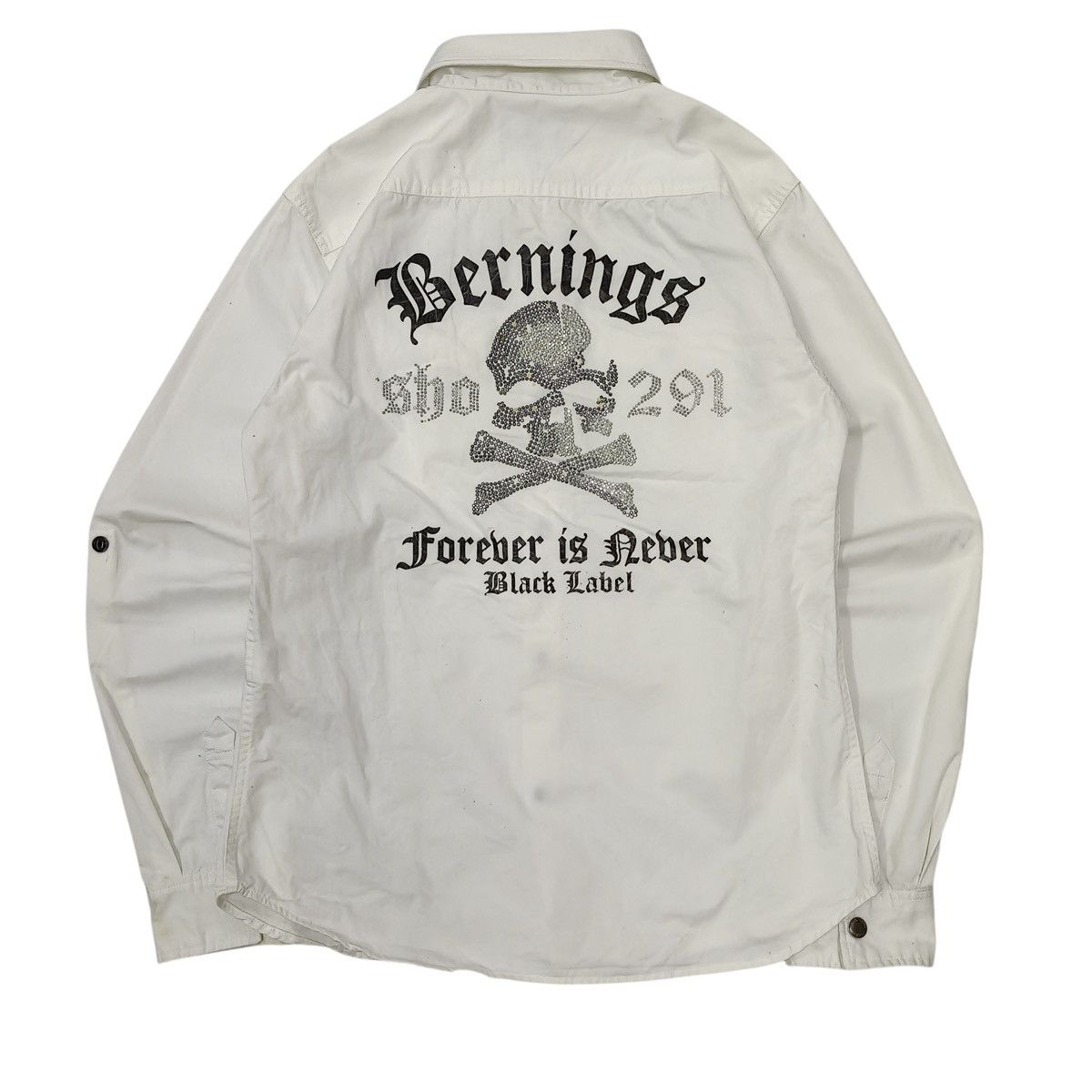 BERNINGS SHO Vintage Y2K BERNINGS-SHO Black Label Skull Shirt Button Up Size US L / EU 52-54 / 3 - 1 Thumbnail