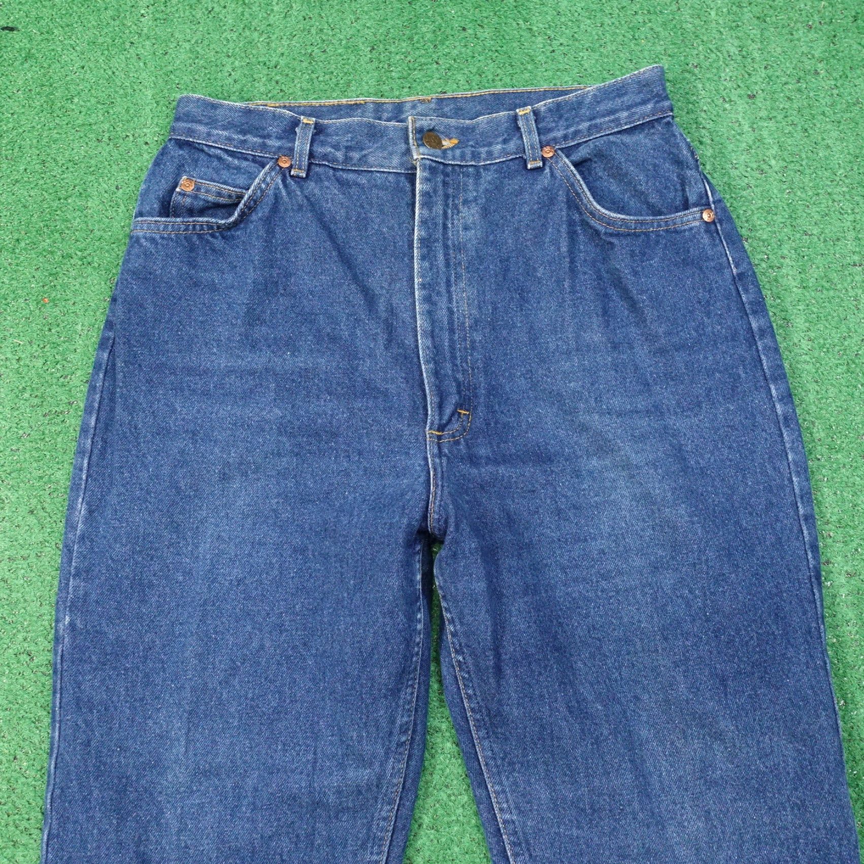 Lee Vintage Lee USA Made Denim Jeans Regular Fit 30x31 Blue 16 Women Retro 70s Size 38" / US 16 / IT 52 - 2 Thumbnail