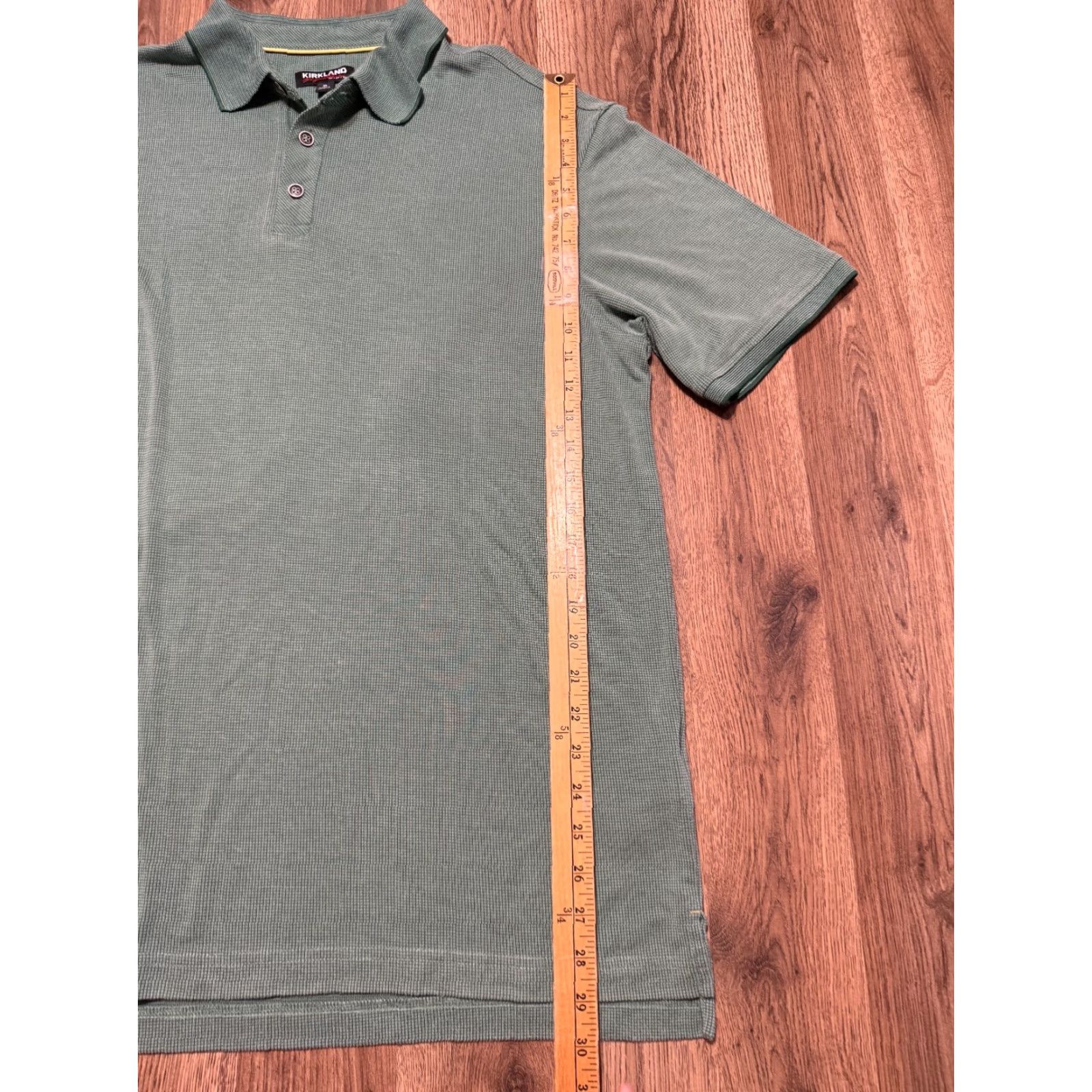 Vintage Kirkland Signature Shirt Polo Men's XL Short Sleeve Green White Collar Stretch Regular Casual Golf Modern Classic Size US XL / EU 56 / 4 - 7 Thumbnail