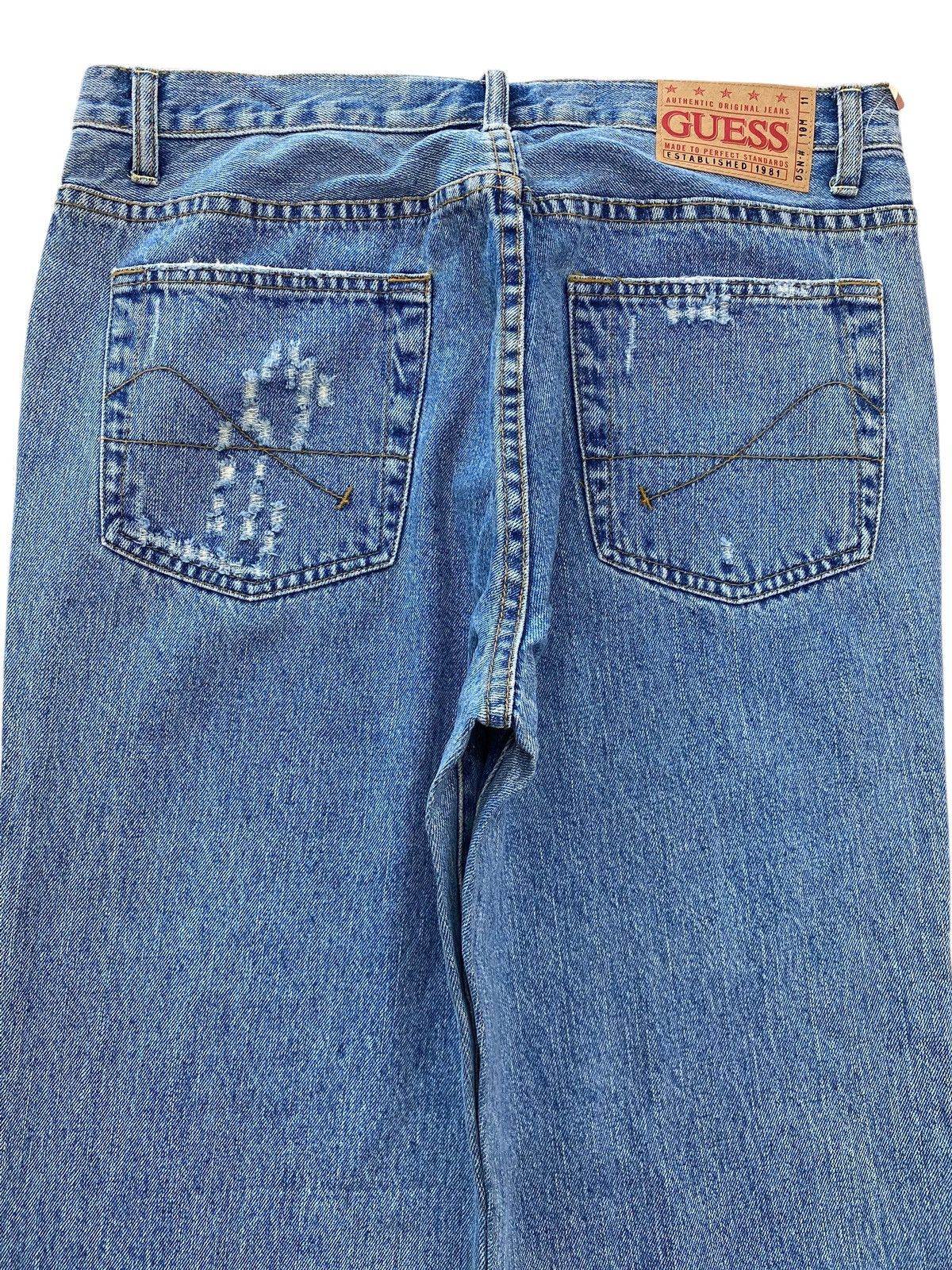 Guess Guess Faded Blue Wash Distressed Style Straight Leg Jean Size US 32 / EU 48 - 4 Thumbnail
