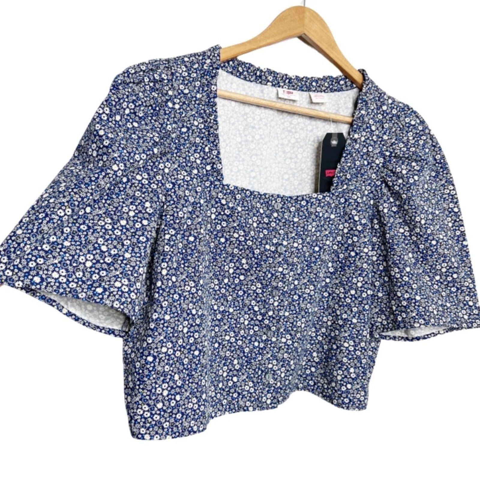 Levi's New with Tags Levi's Women's Joella Floral Crop Blouse Size XXL / US 16-18 / IT 52-54 - 5 Thumbnail