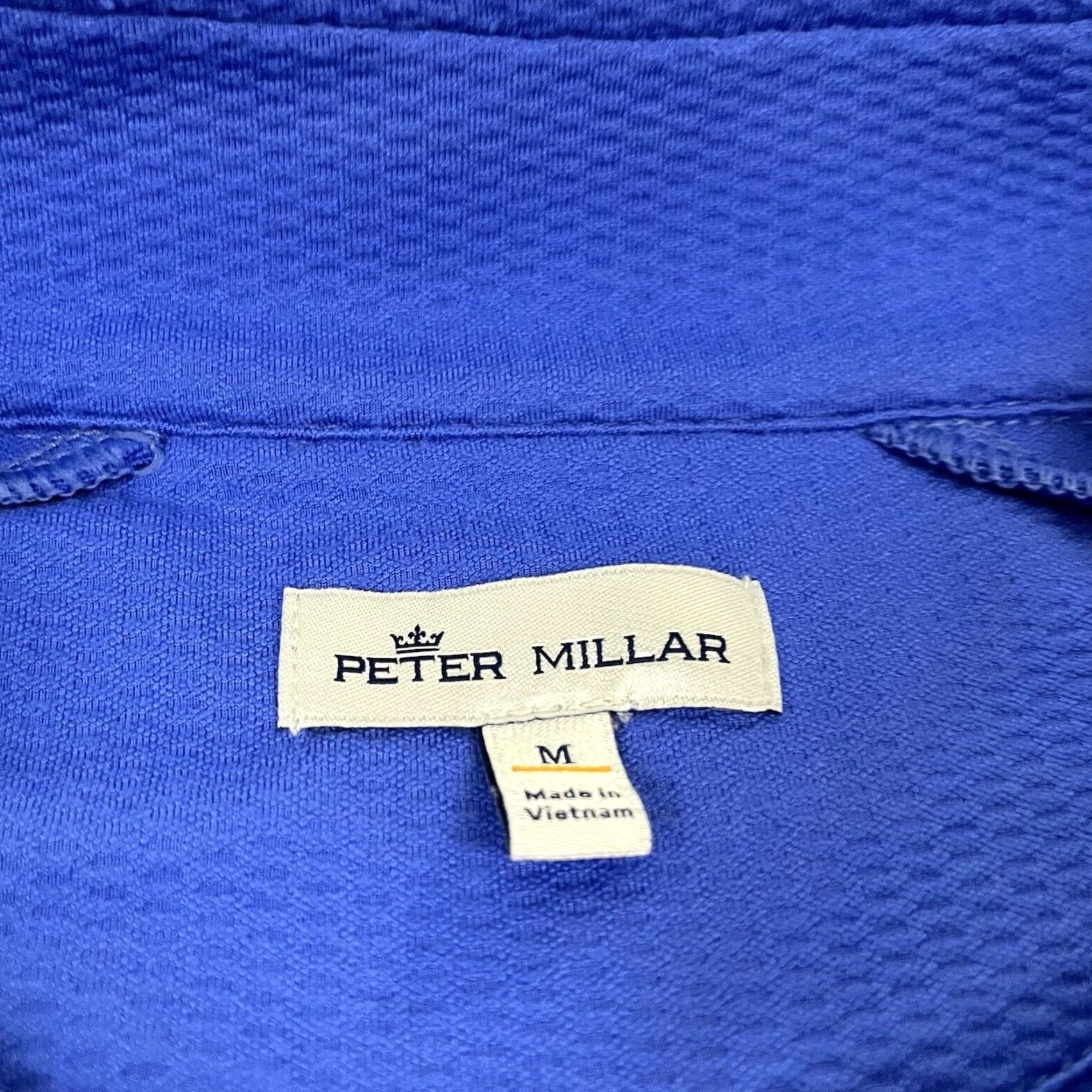 Peter Millar PETER MILLAR Pullover Mens M Blue 1/4 Zip Outdoor Casual Logo Jacket/Coat Mid-Length Regular Stand-Up Collar Size US M / EU 48-50 / 2 - 4 Thumbnail
