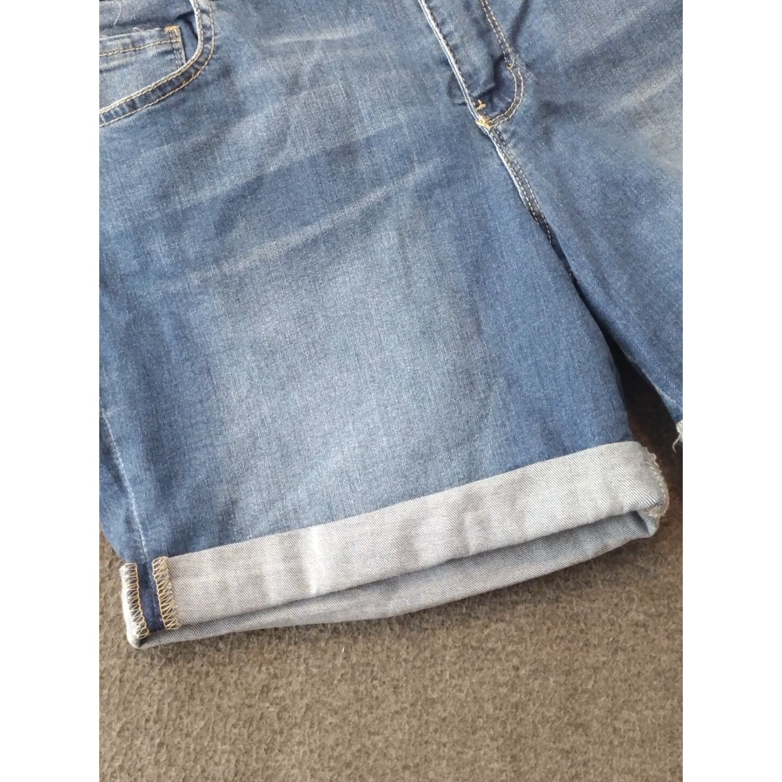 Vintage Unbranded Cuffed Jeans Shorts Women 4 Blue Denim 4-inch Inseam Relaxed Fit Casual Spring Summer Cotton Spandex 5-Pocket Solid Button Vintage: No Size 27" / US 4 / IT 40 - 7 Thumbnail