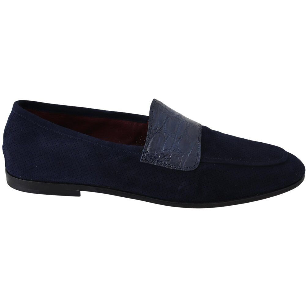 Dolce & Gabbana Dolce & Gabbana Elegant Blue Suede Leather Loafers Size US 6 / EU 39 - 1 Thumbnail