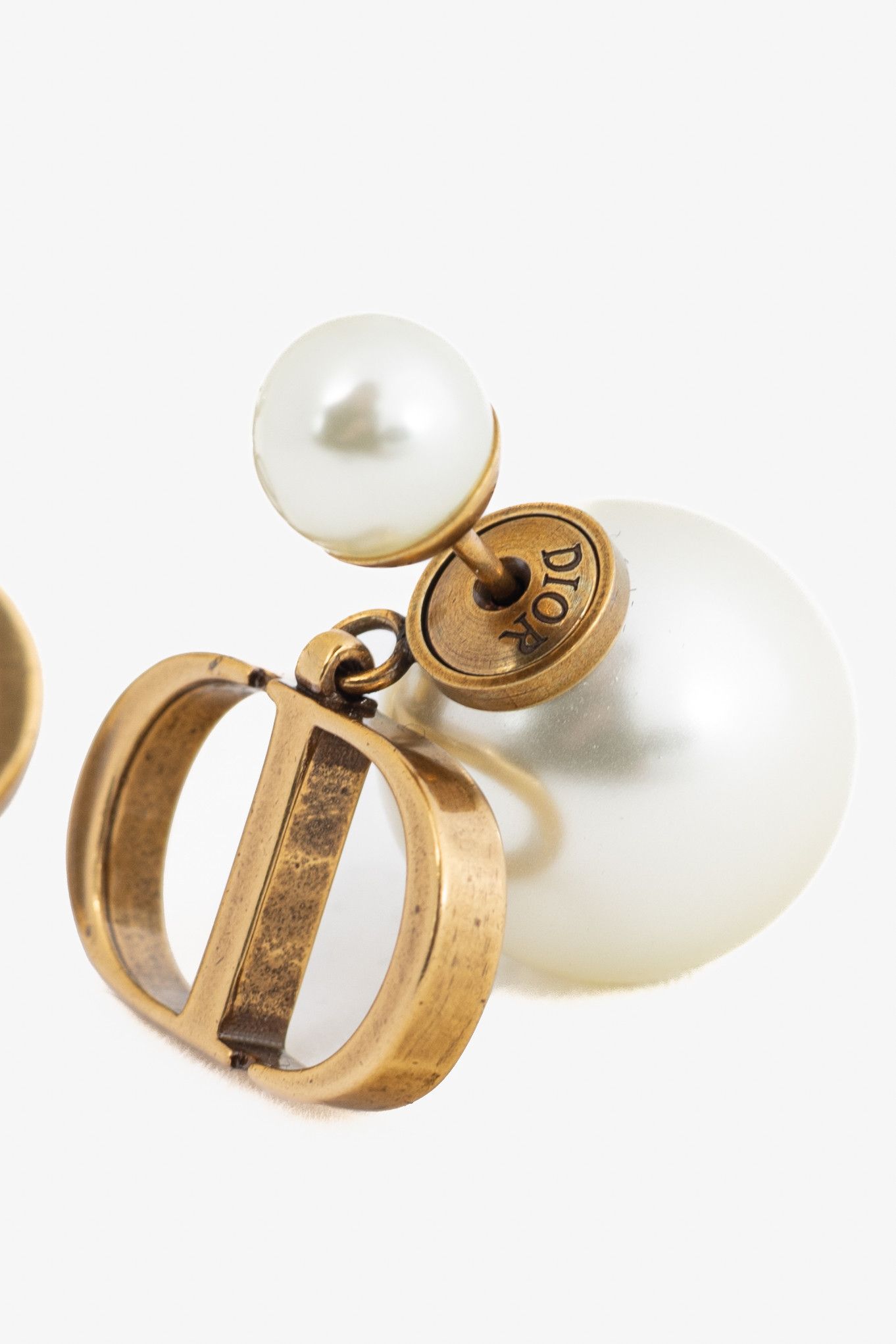 Dior Dior Dior Tribales Antique Gold/Faux-Pearl Earrings Size ONE SIZE - 2 Thumbnail