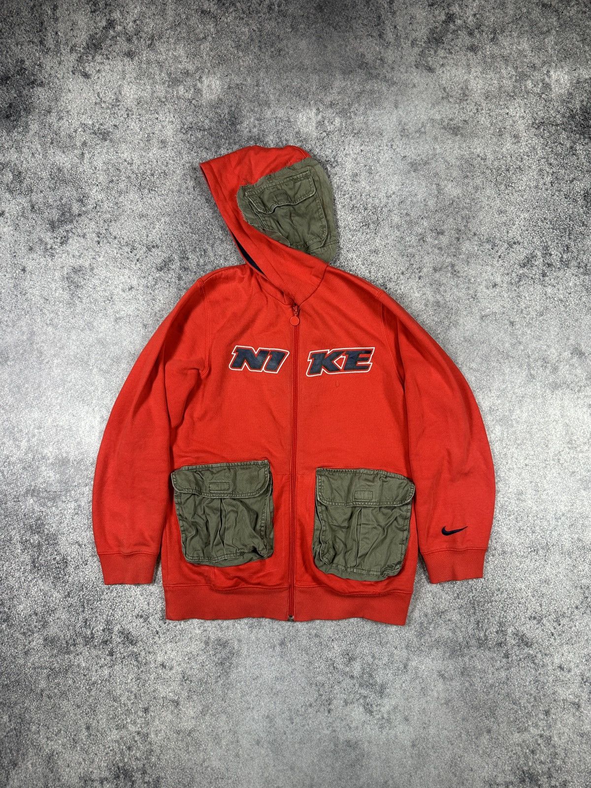 Nike Y2K Custom Nike Zip Up Hoodie Pocket Streetwear Rare Casual Size S / US 4 / IT 40 - 1 Thumbnail