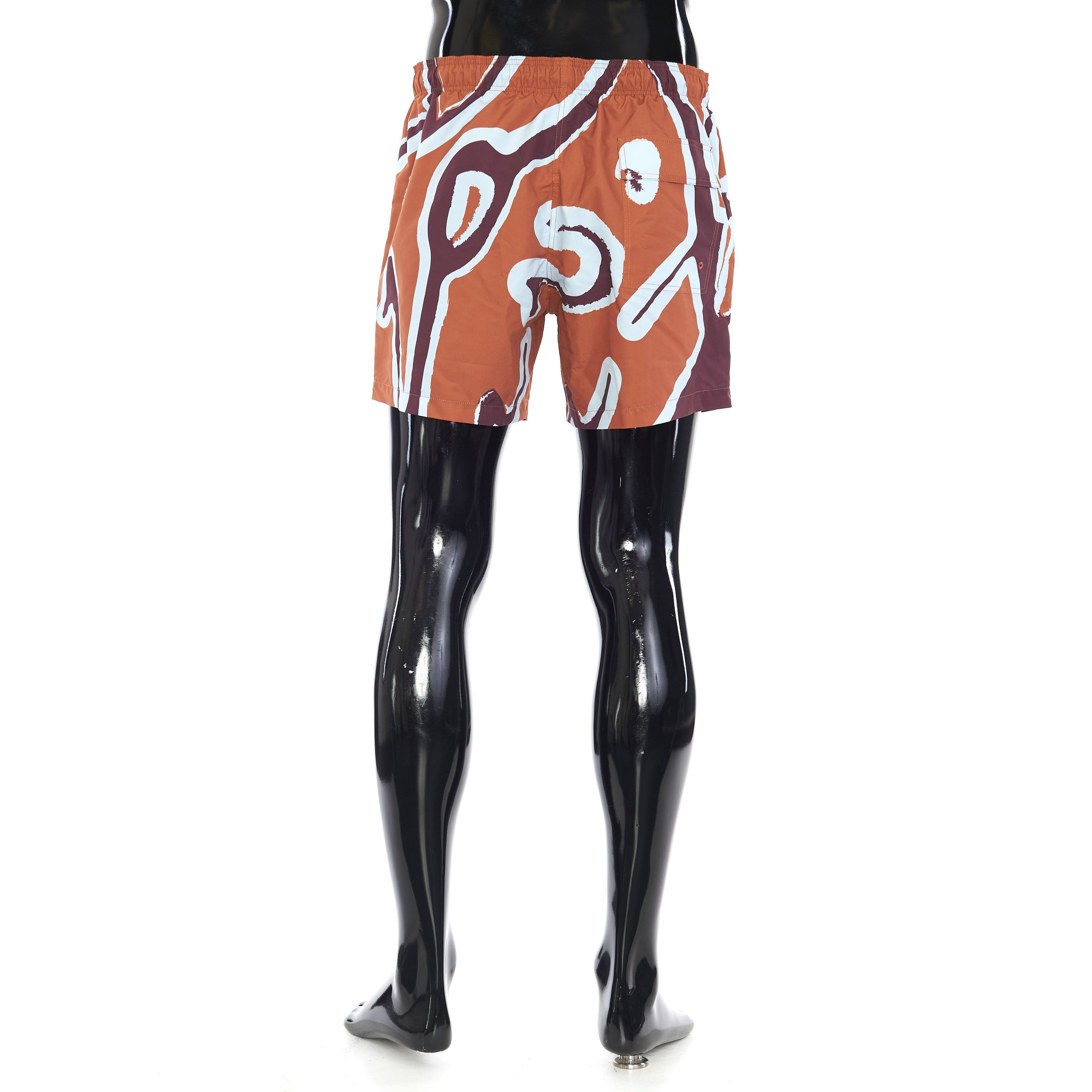 Berluti Swim Shorts Bottoms In Orange With Giant Scritto Print Size US 34 / EU 50 - 2 Thumbnail