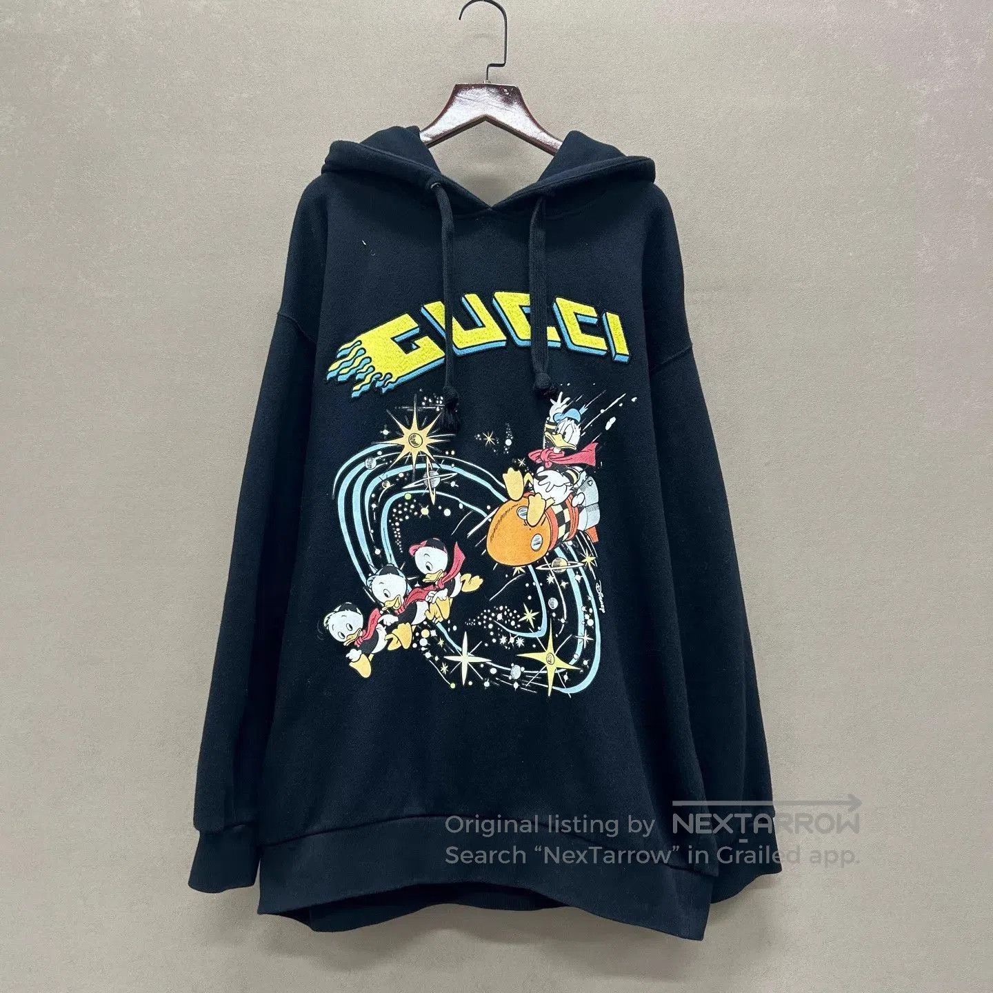 Gucci Black Graphic Print Hoodie with Drawstring. Size US L / EU 52-54 / 3 - 1 Thumbnail