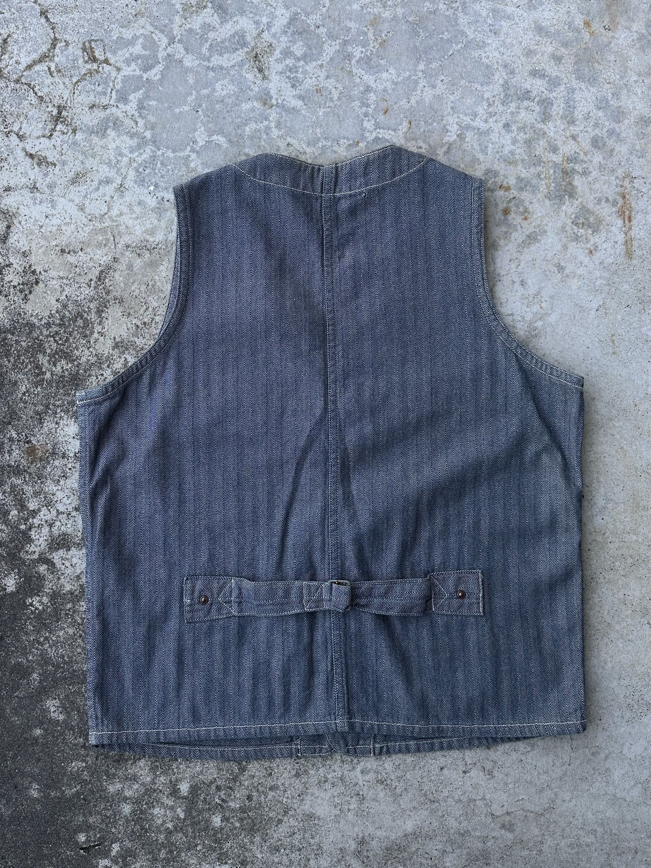 Sugar Cane Herringbone HBT chore denim work canvas buckle back vest Size US M / EU 48-50 / 2 - 2 Thumbnail