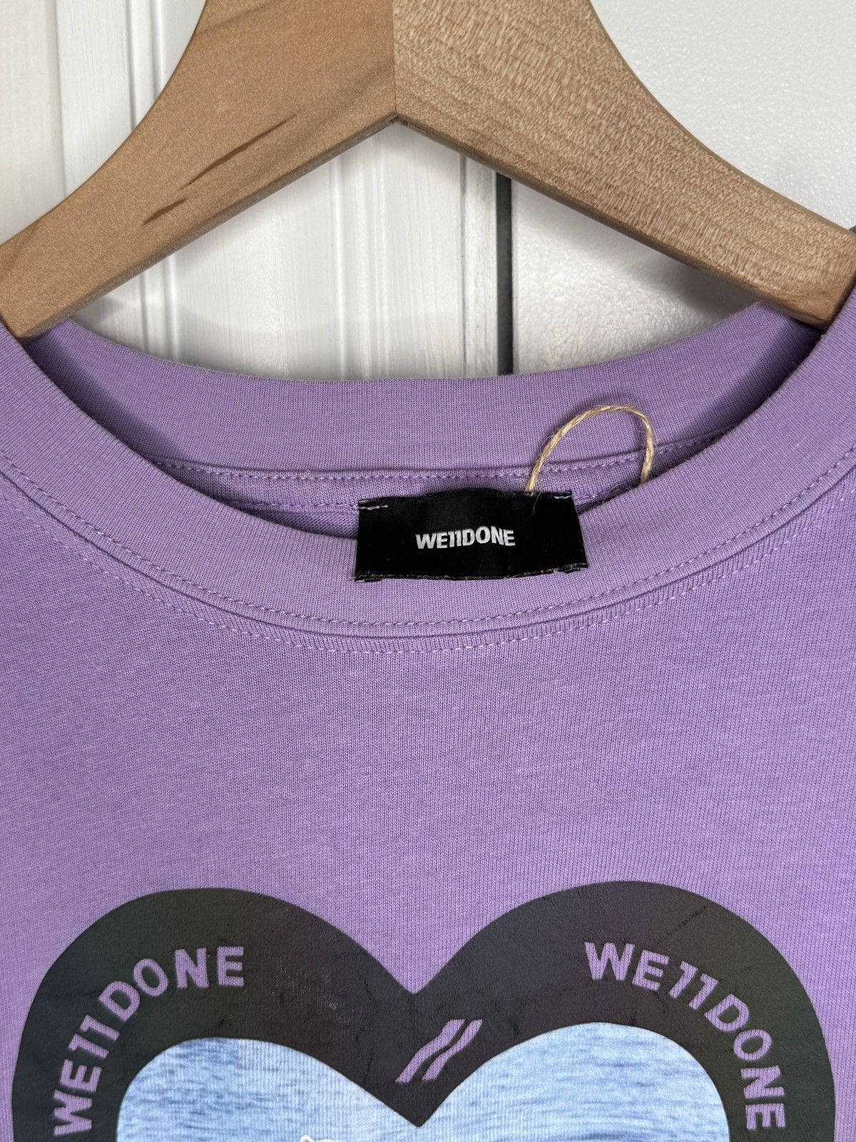 WE11DONE Lavender Polar Bear Reflective Heart Tee Size US XS / EU 42 / 0 - 5 Thumbnail