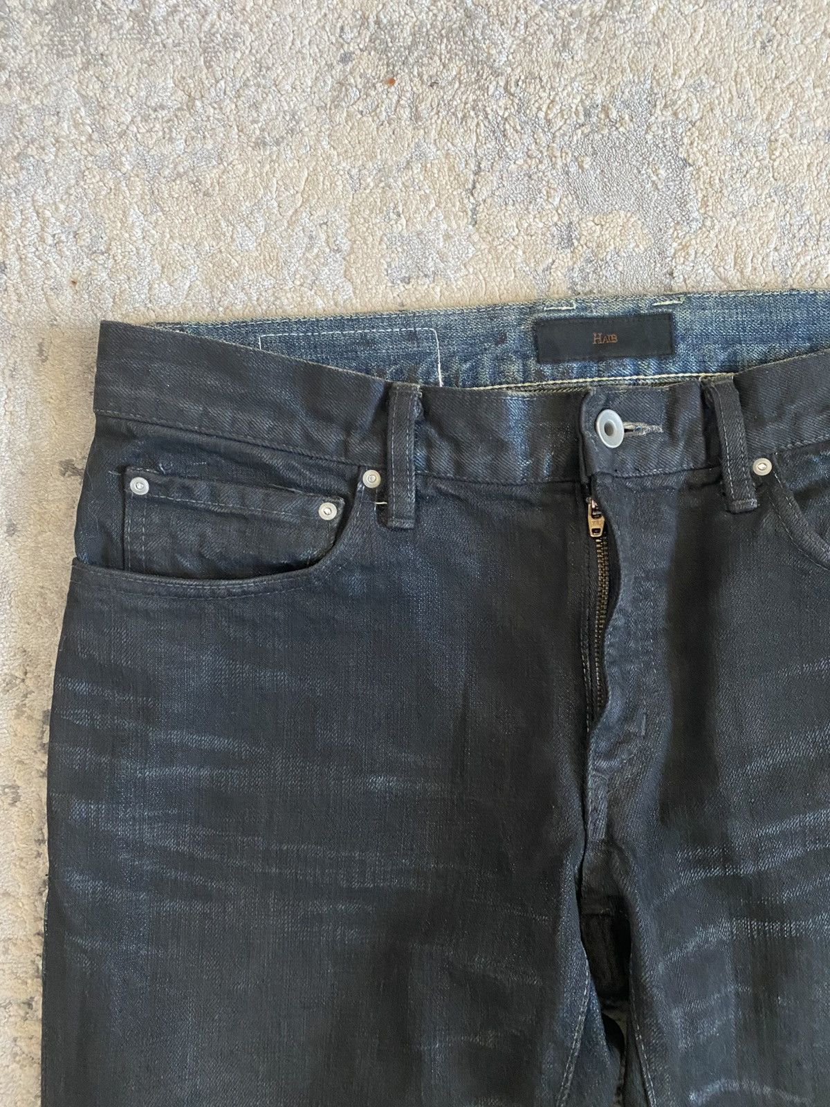 Japanese Brand Halb - Coated Black Straight Denim Size US 33 - 2 Thumbnail
