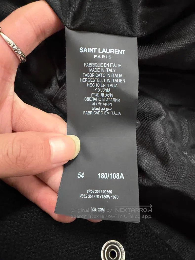 Saint Laurent Paris Saint Laurent Paris Black and White Wool and Leather Baseb Size US L / EU 52-54 / 3 - 5 Thumbnail