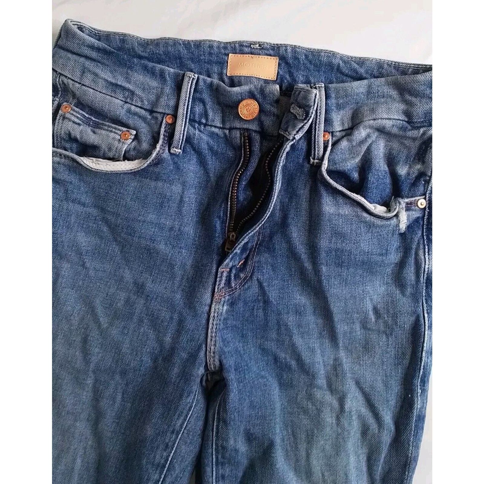 MOTHER Mother Jeans Women's 24 The Looker Ankle Fray Size 24" / US 00 / IT 34 - 4 Thumbnail