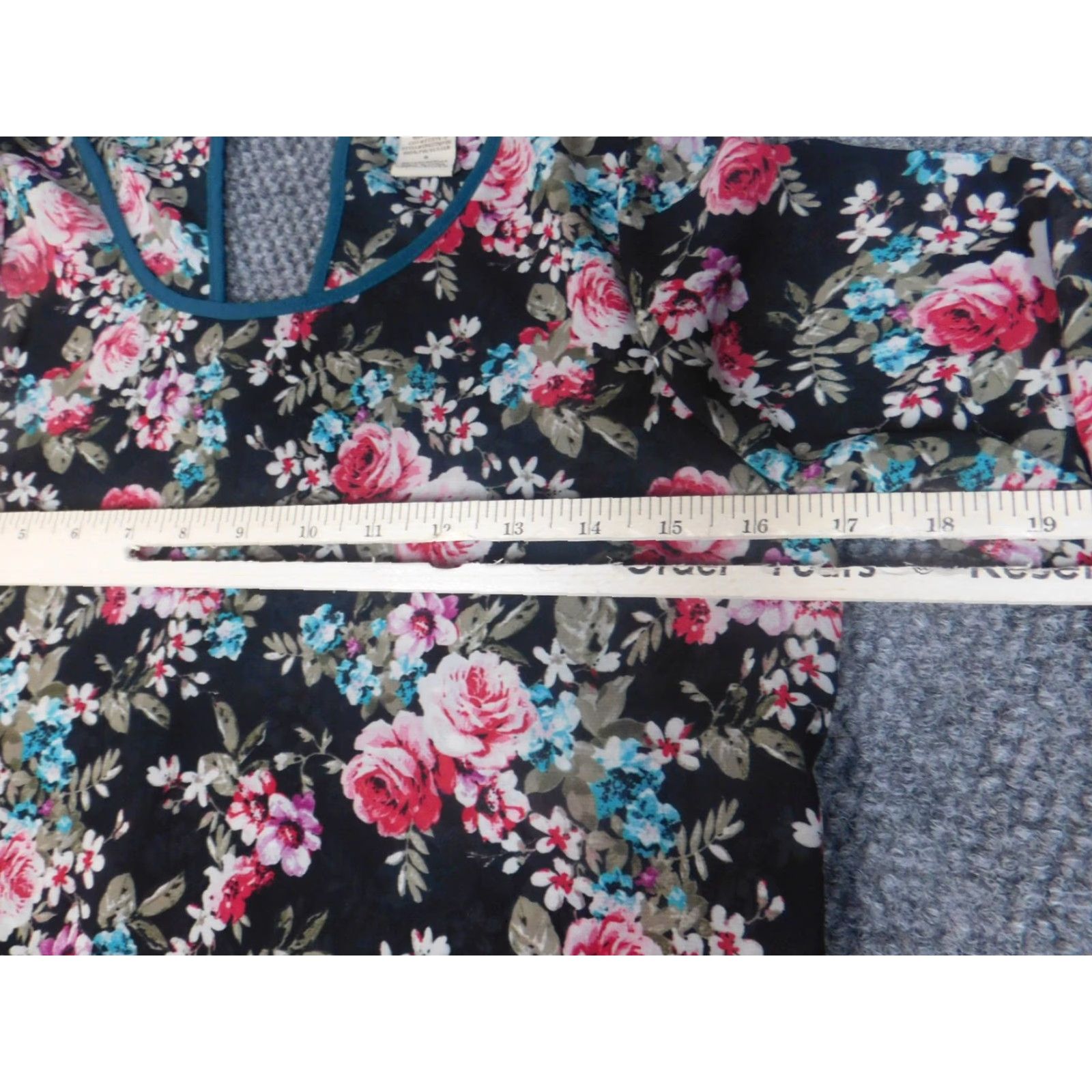 Vintage Eyesplash Blouse Womens S Black Floral Knit Crew Neck 3/4 Sleeve Casual Button Regular Size S / US 4 / IT 40 - 6 Thumbnail