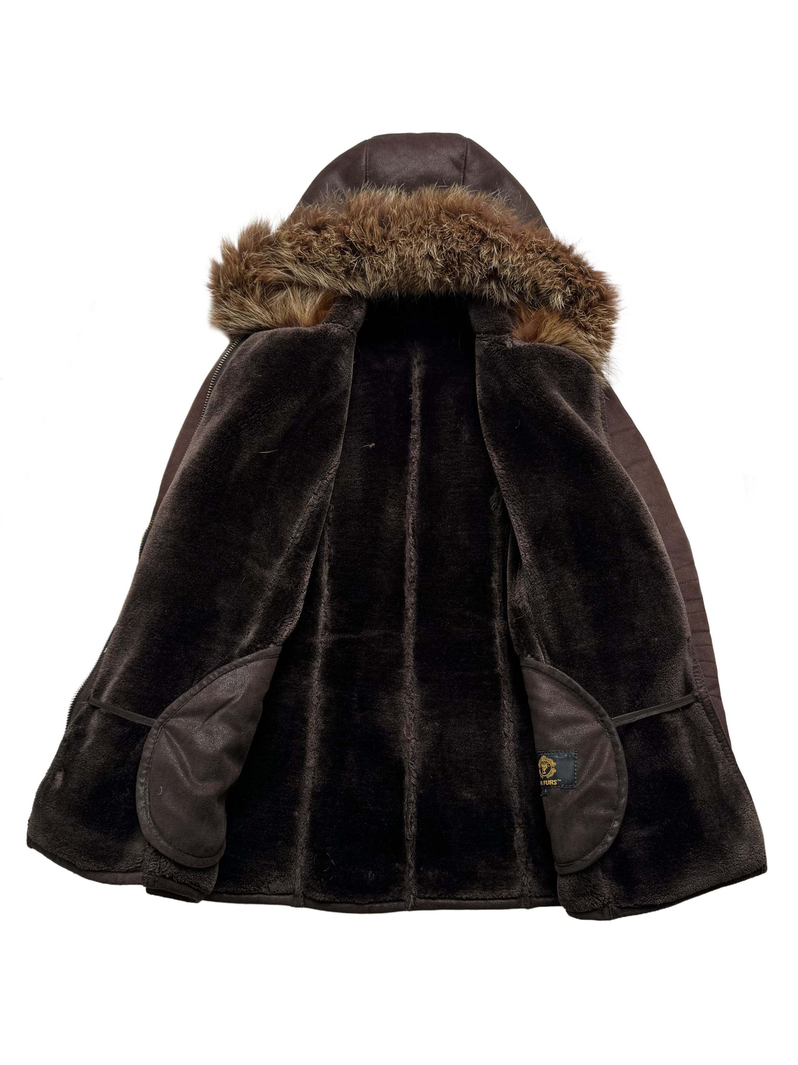 Vintage Y2K Faux Sheepskin Coat (V131) Size L / US 10 / IT 46 - 3 Thumbnail