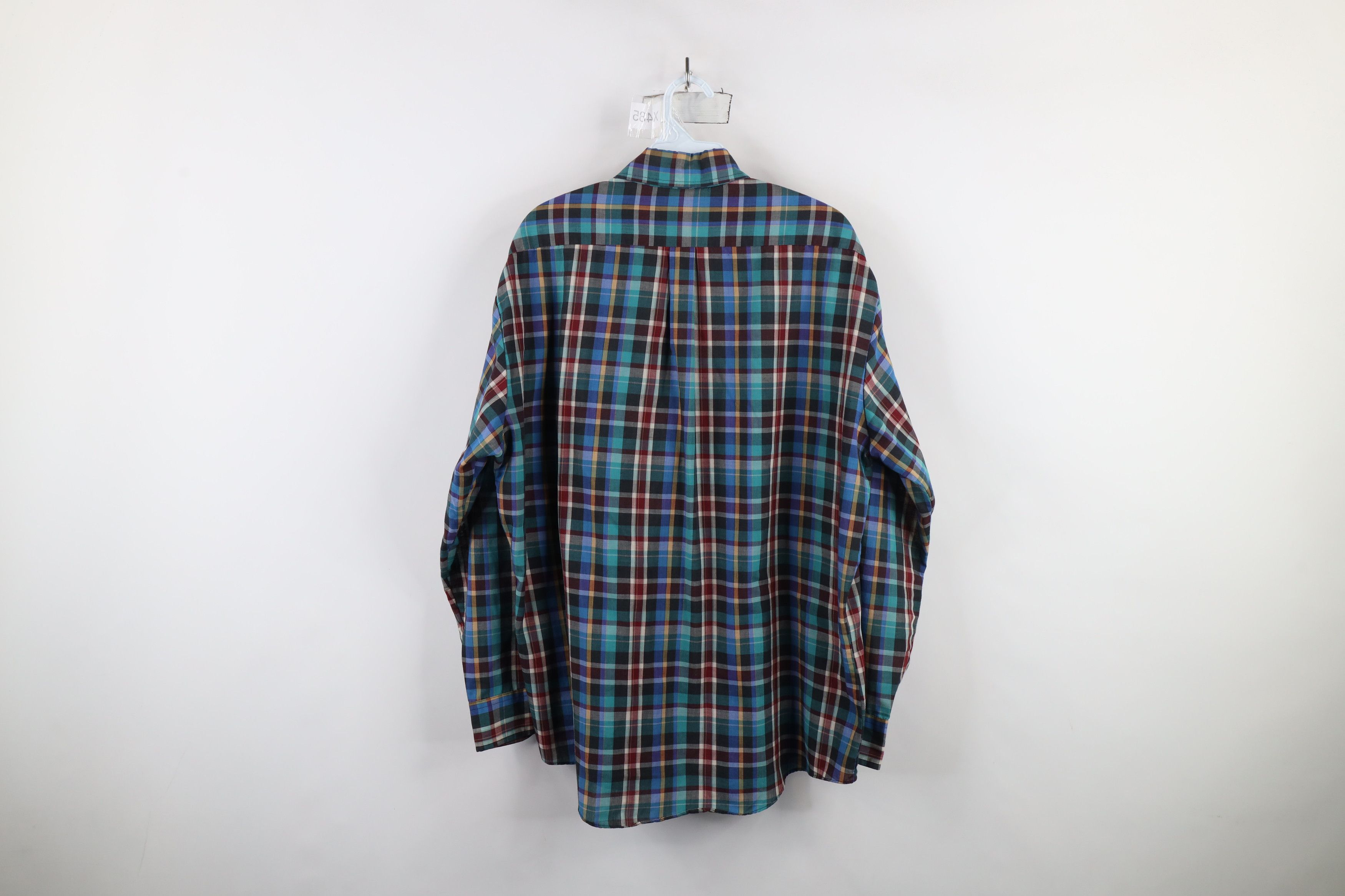 Vintage Vintage 90s Streetwear Faded Rainbow Plaid Button Down Shirt Size US L / EU 52-54 / 3 - 9 Thumbnail