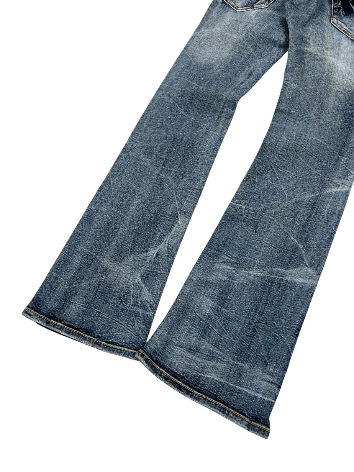 Hysteric Glamour × Japanese Brand Flare Origin Japan Jean Clawn Marks Storm Light Washe Unisex Size US 27 - 7 Thumbnail