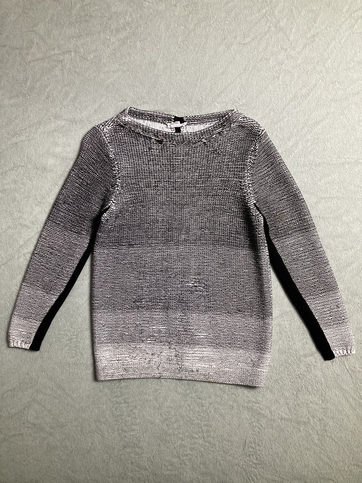 image of Helmut Lang Textured Knit Sweater in Black/White, Women's (Size Small)