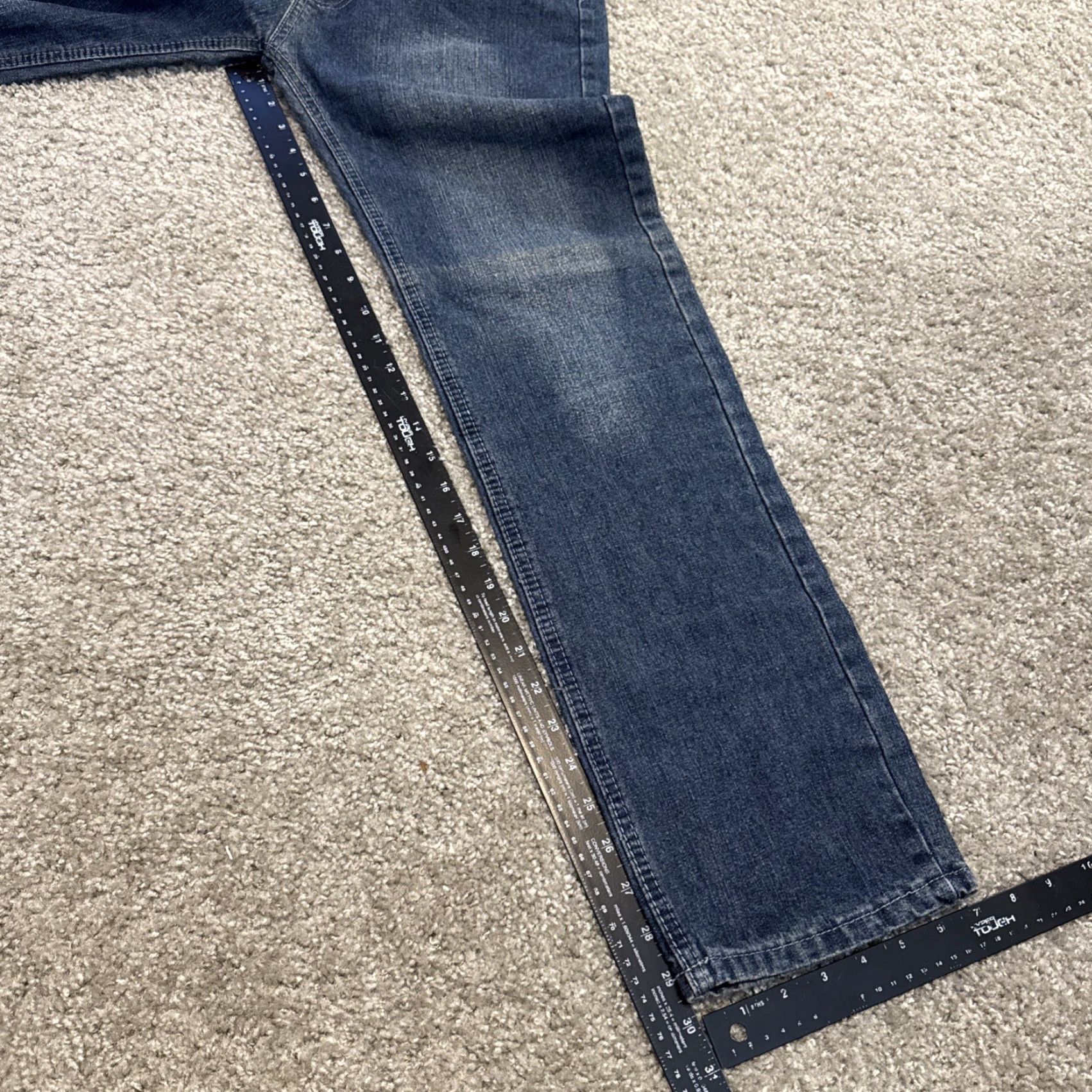 Vintage VINTAGE Kaalu Jeans Dark Wash Low Rise 42 in Waist Size 18 Women Grunge Skater Y2K Cyber Goth Straight Blue Size 40" / US 18 - 6 Thumbnail